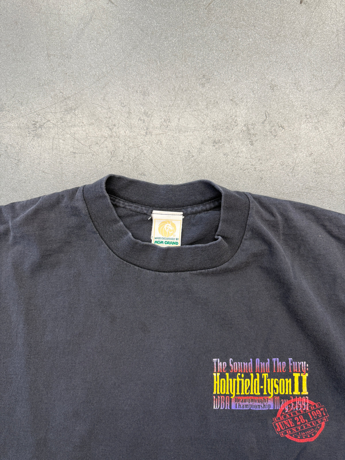 1997 TYSON VS. HOLYFIELD II HEAVYWEIGHT CHAMPIONSHIP TEE (MGM GRAND TAG)