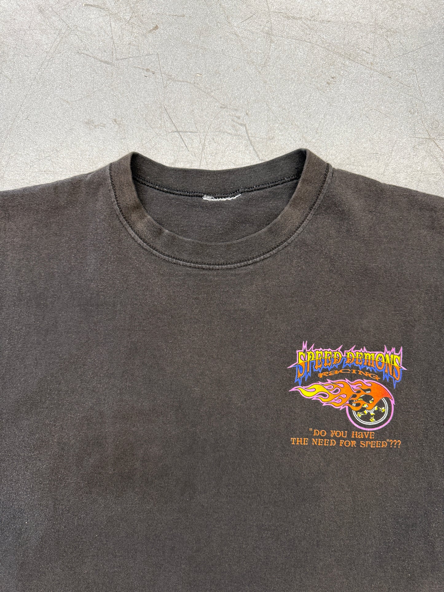2003 DAYTONA BEACH BIKE WEEK SPEED DEMONS CUT-OFF TEE (CUT TAG)