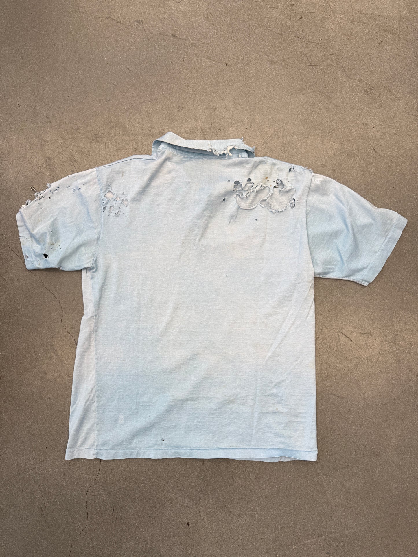 80S DISTRESSED BLANK POLO SHIRT (RENELLE TAG)