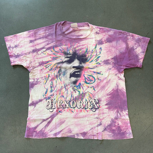 90S JIMI HENDRIX EXPERIENCE PURPLE TIE DYE TEE (HANES ULTRAWEIGHT TAG)