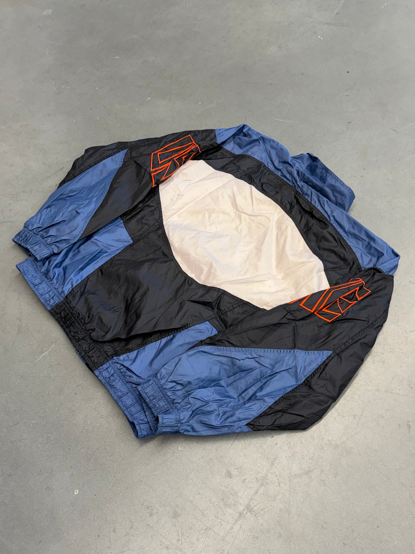 90S NIKE USA COLORBLOCK ZIP-UP WINDBREAKER - BLUE