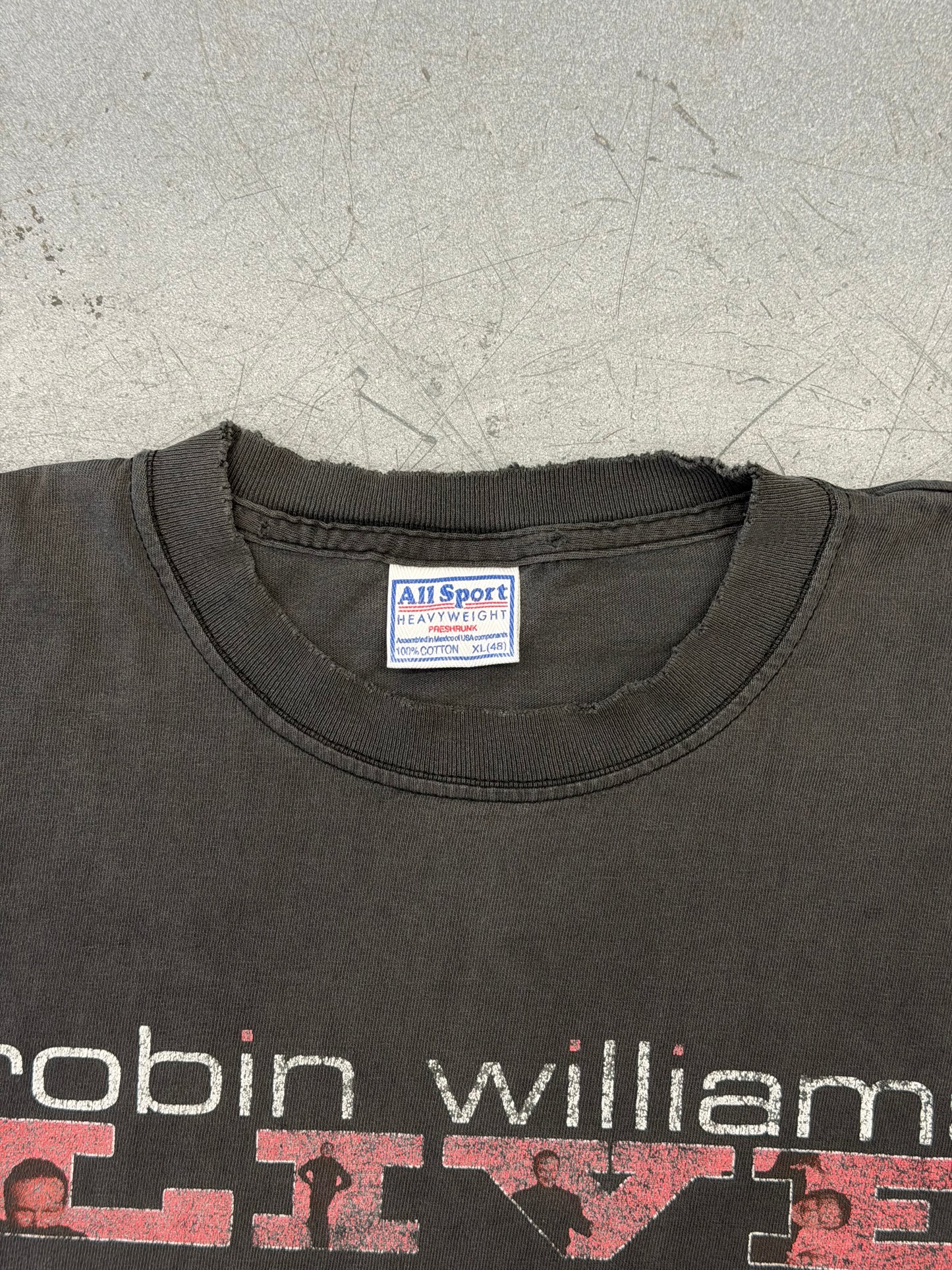 VINTAGE ROBIN WILLIAMS LIVE PARENTAL ADVISORY TEE (ALL SPORT TAG)