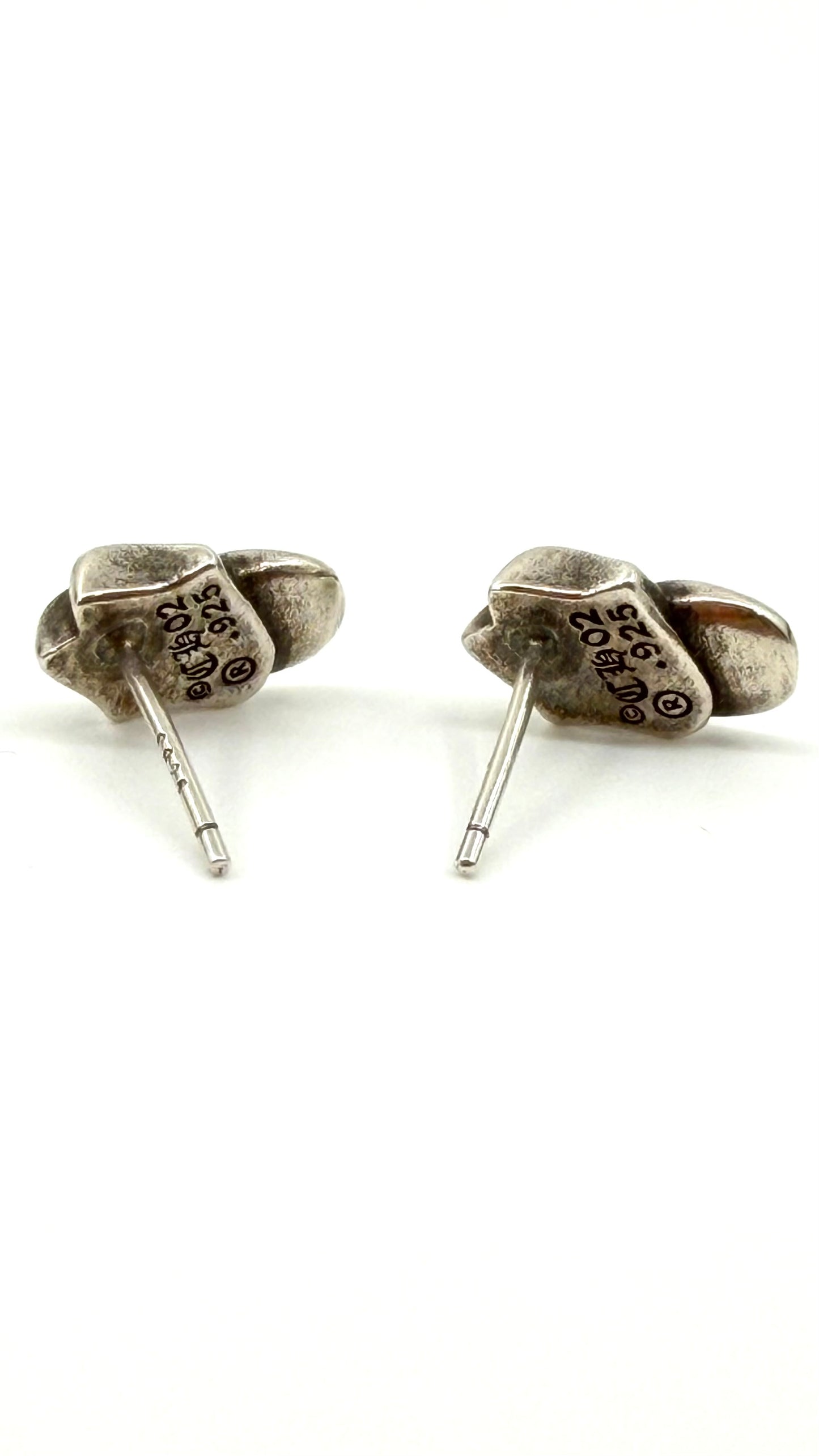 CHROME HEARTS SILVER ROLLING STONES TONGUE EARRINGS (SET OF 2)