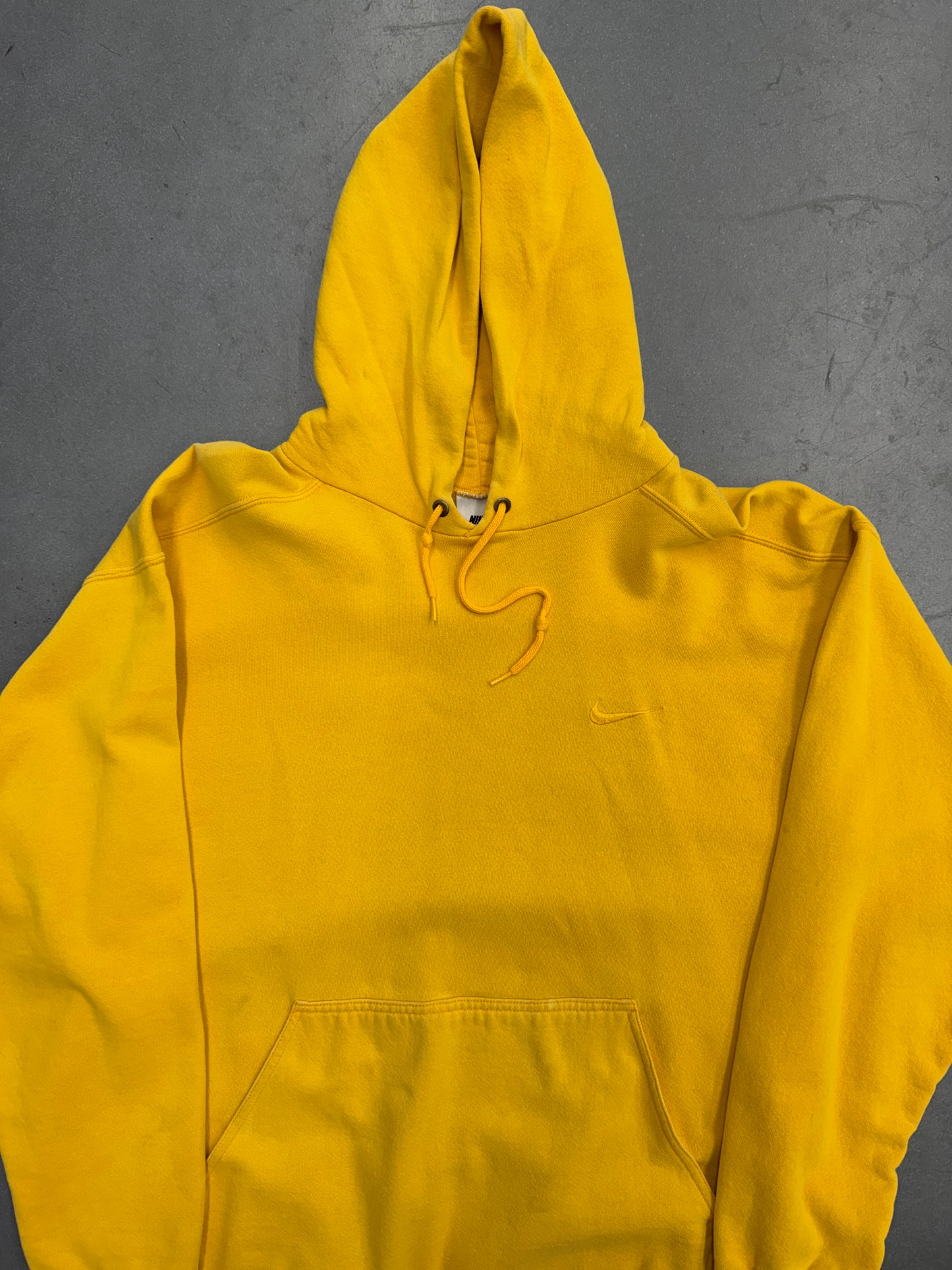 90'S NIKE SIDE SWOOSH PULLOVER HOODIE (WHITE NIKE TAG) - MUSTARD