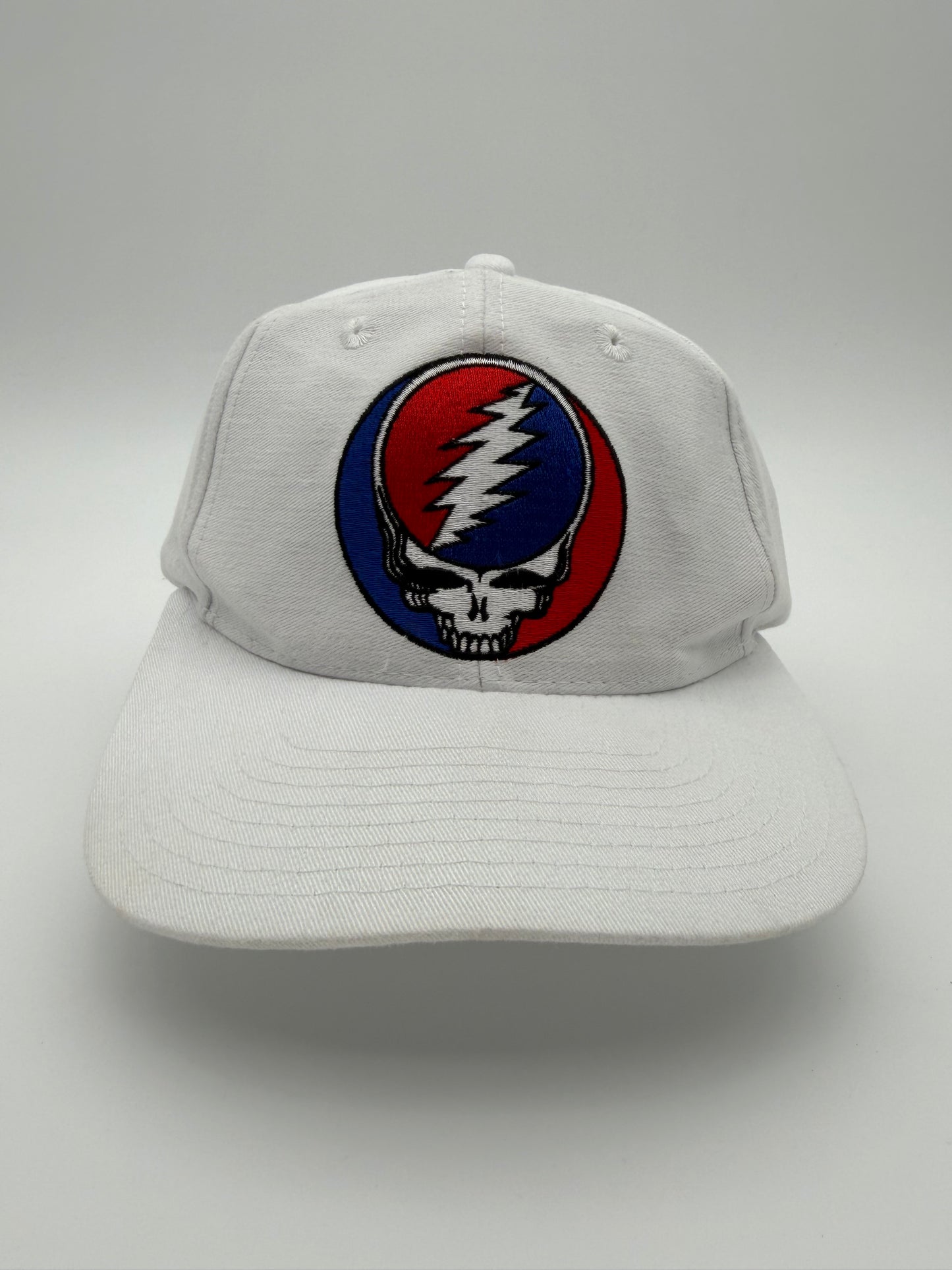 90S GRATEFUL DEAD EMBROIDERED WHITE SNAPBACK HAT (LIMITDEAD EDITION TAG)