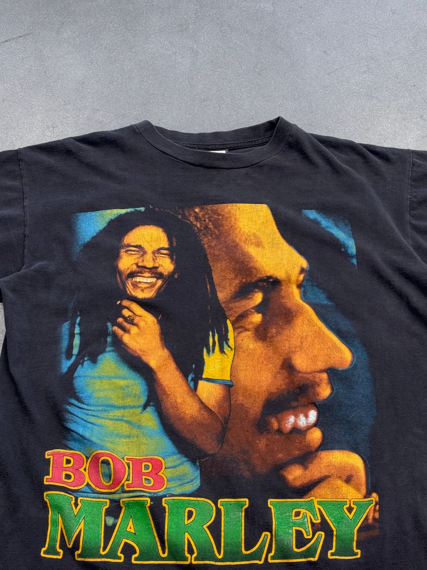 BOB MARLEY I SHOT THE SHERIFF RAP TEE (FADED TAG)