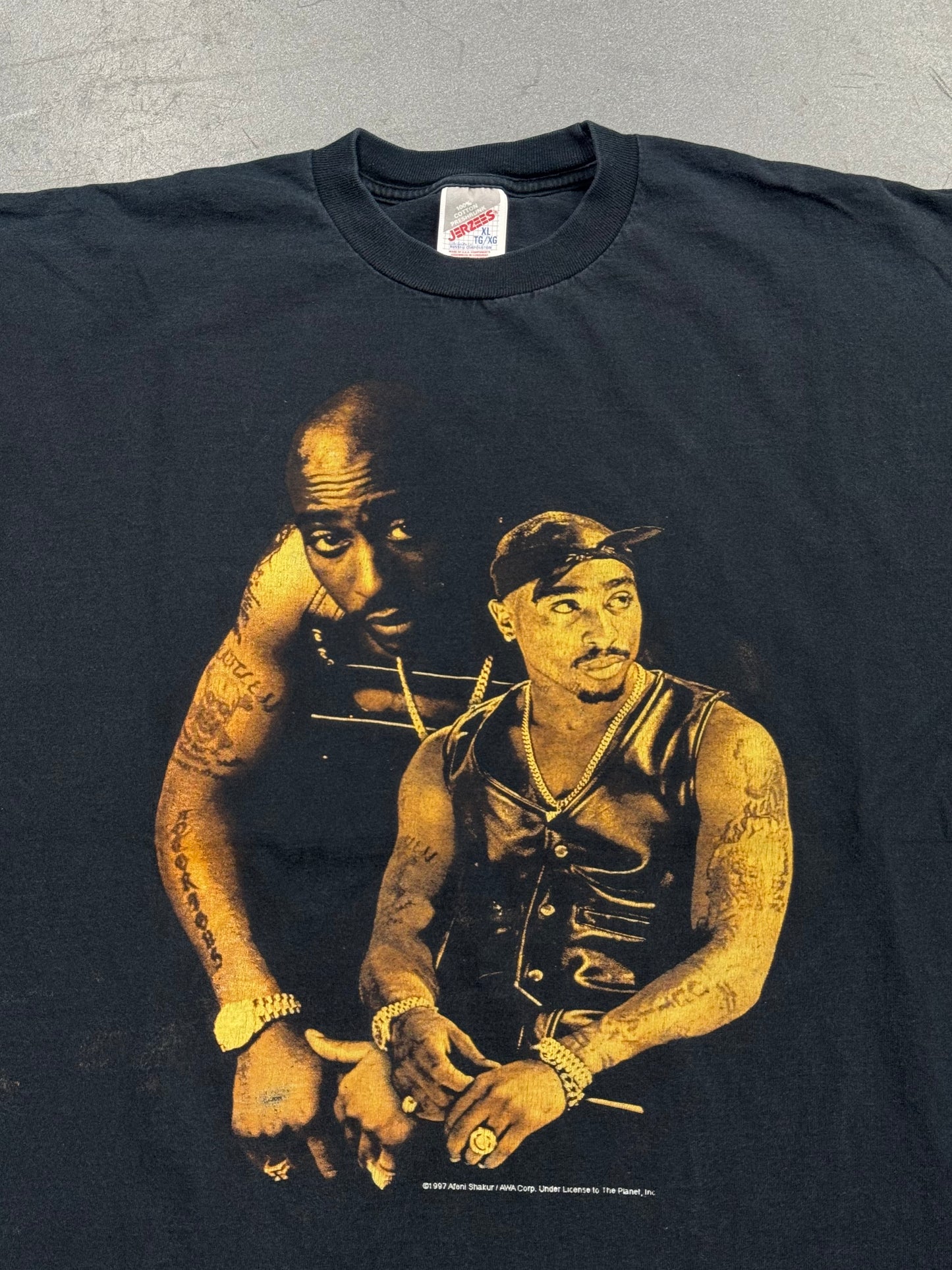 1997 AFENI SHAKUR TUPAC "STOP THE VIOLENCE" TEE (JERZEES TAG)