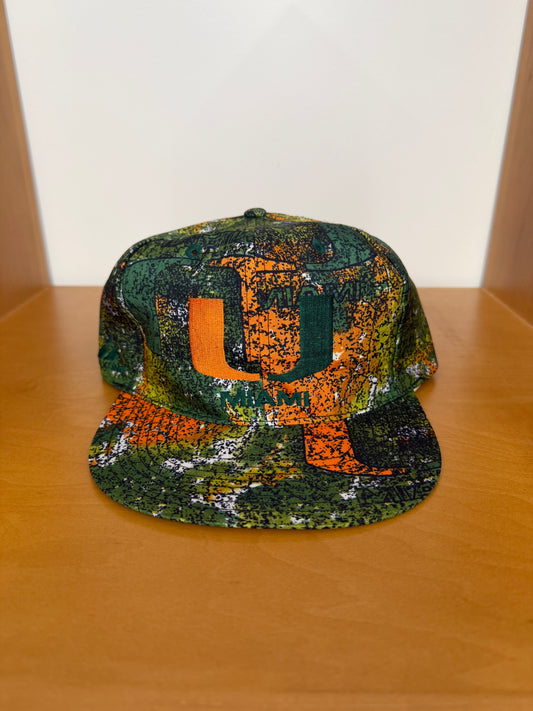 90'S UNIVERSITY OF MIAMI CAMOUFLAGE SNAPBACK (APEX ONE TAG)