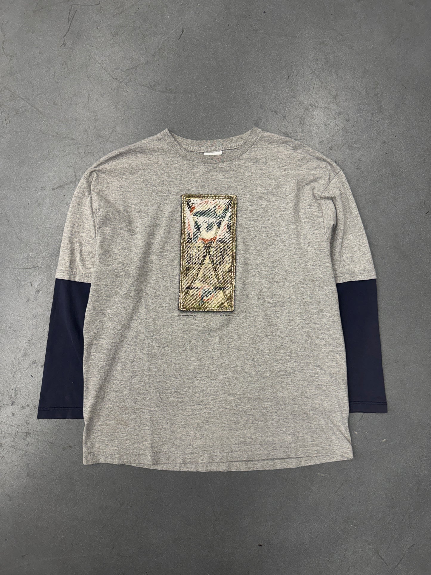 2001 MIAMI DOLPHINS EMBROIDERY PATCH LS TEE (CSA TAG)