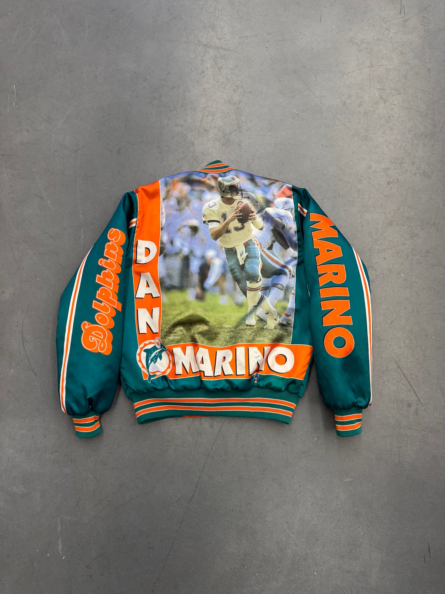 90S MIAMI DOLPHINS DAN MARINO STARLINE SATIN JACKET