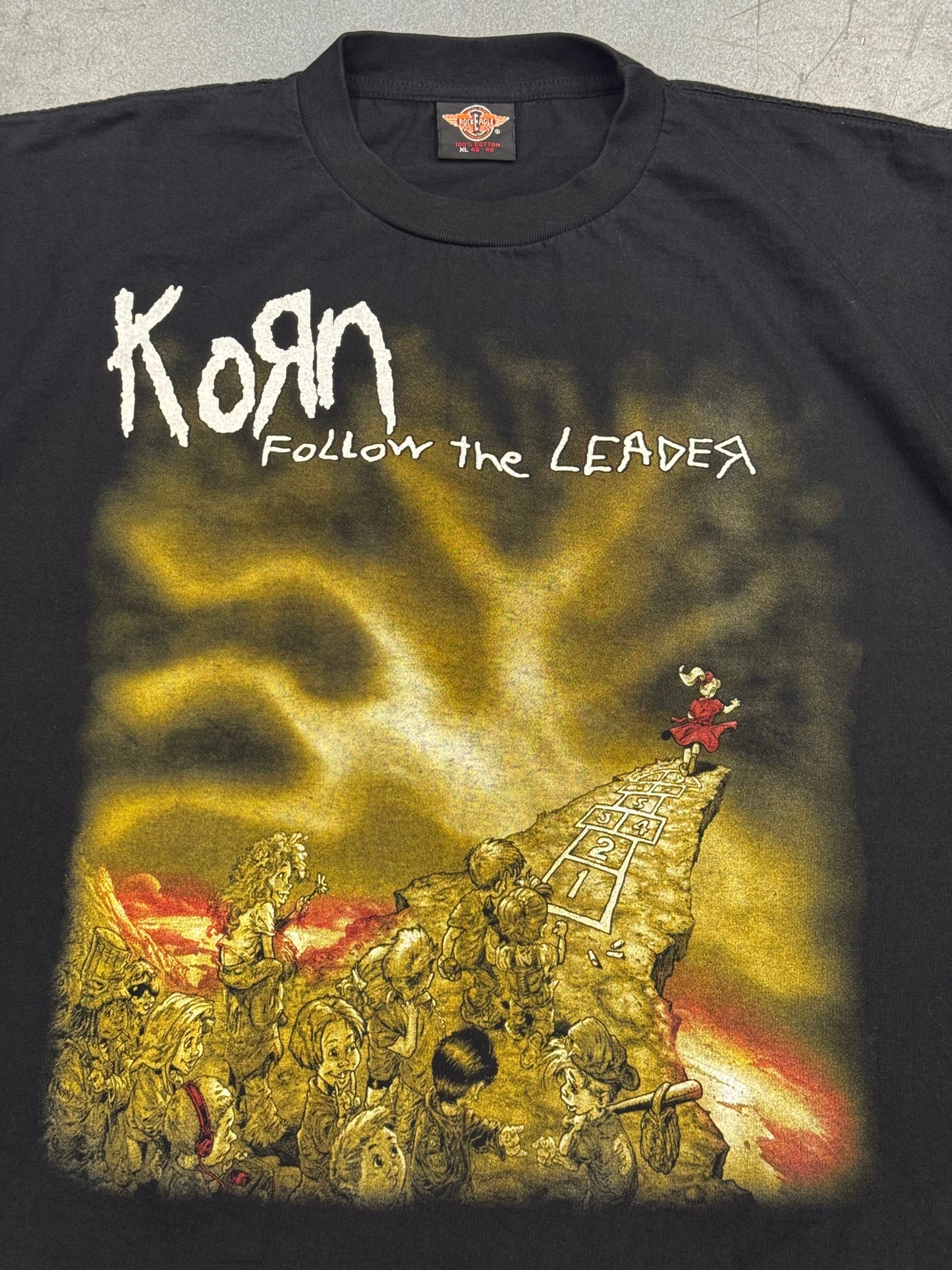 90S KORN FOLLOW THE LEADER BOOTLEG TEE (ROCKEAGLE TAG)