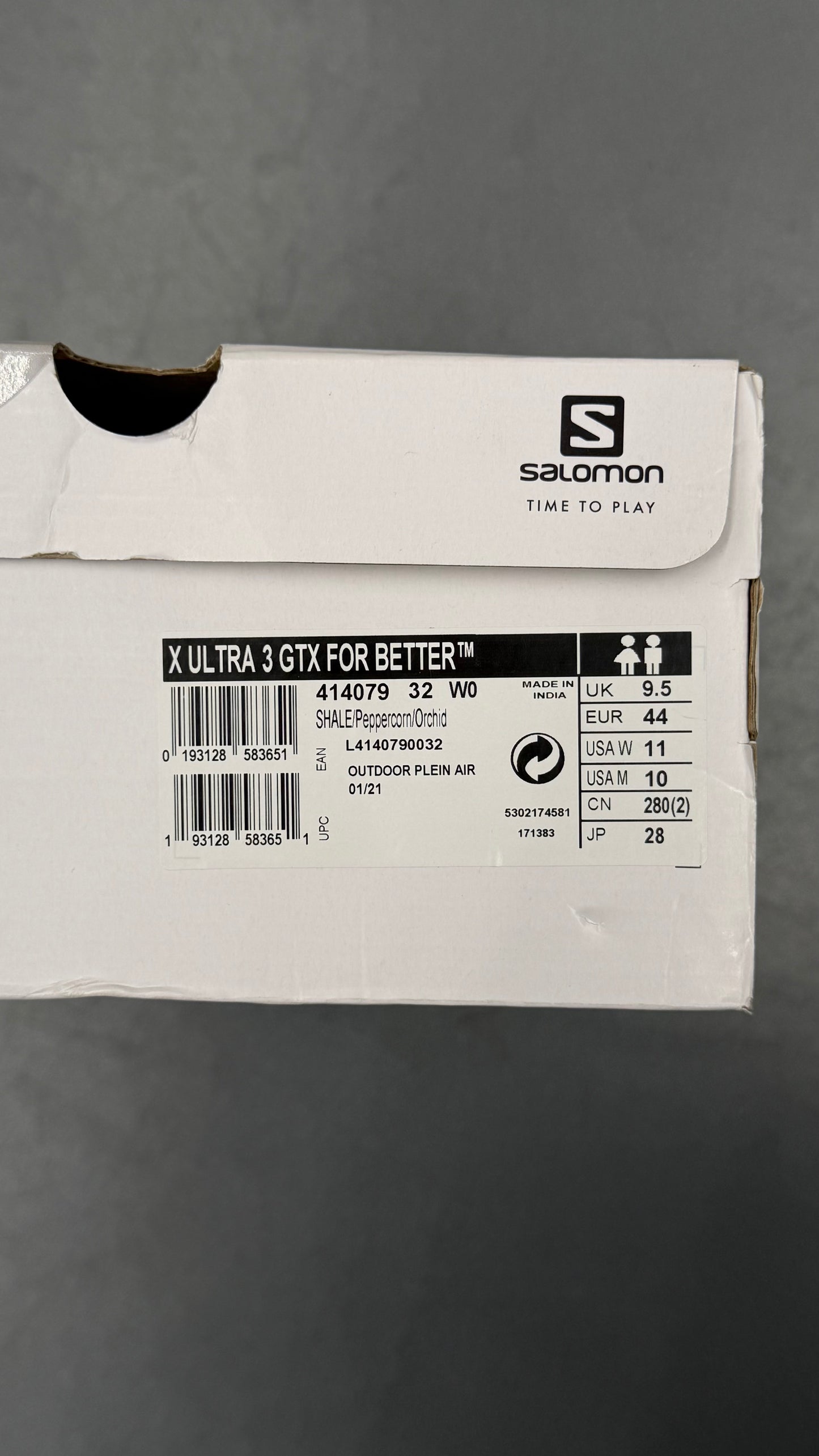 2021 SALOMON X BETTER GIFT SHOP X ULTRA 3 GORE-TEX - SHALE PEPPERCORN (W/BOX)