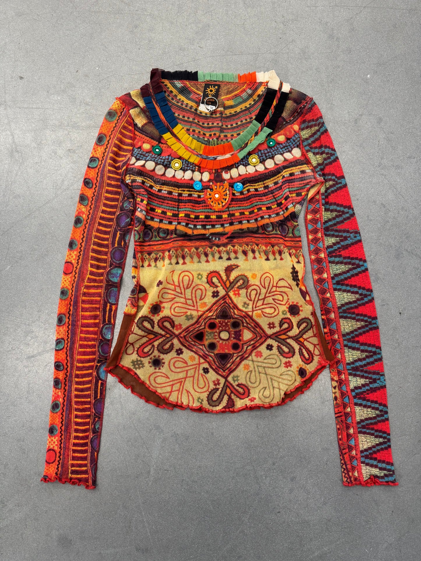SS94 JEAN PAUL GAULTIER 'LES' TATOUAGES' MESH EMBELLISHED TOP