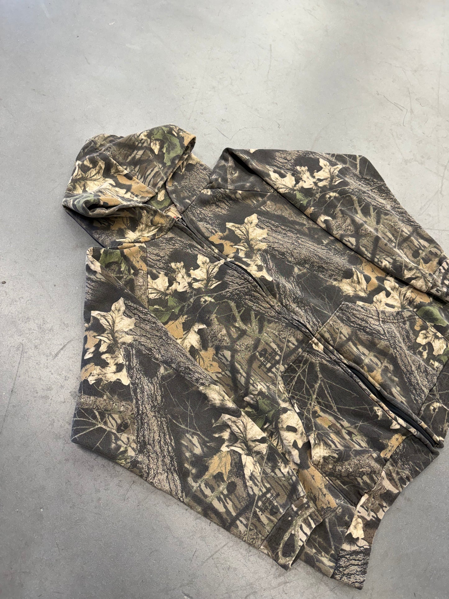 90'S MOSSY OAK FULL ZIP CAMO HOODIE (MADE IN USA TAG)