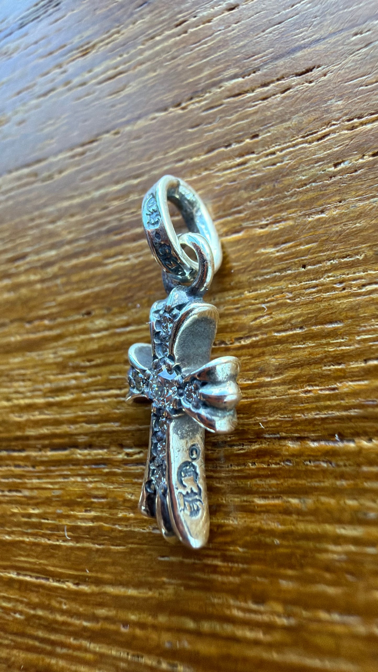 CHROME HEARTS DIAMOND PAVE BABY FAT SILVER PENDANT