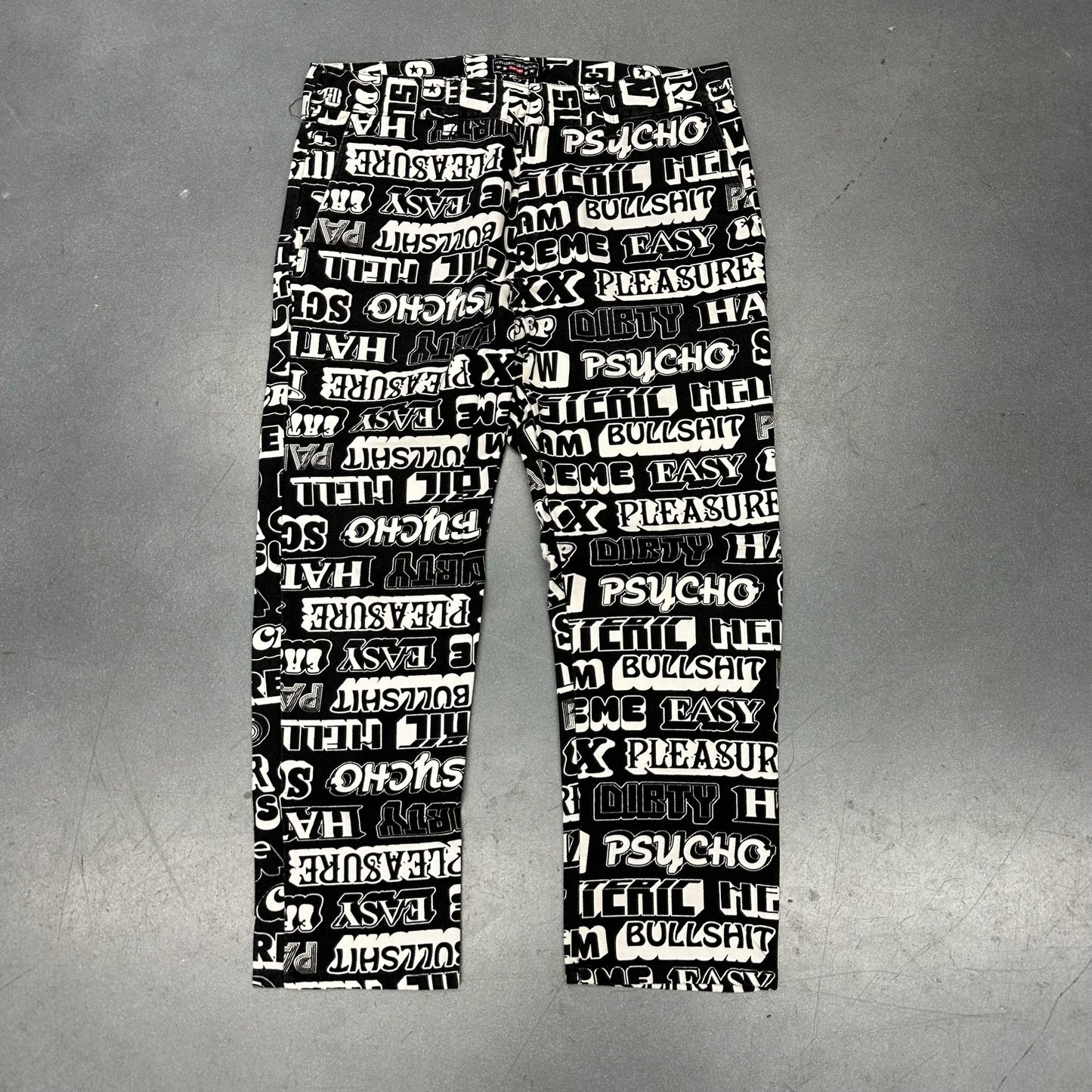 FW17 SUPREME HYSTERIC GLAMOUR TEXT WORK PANT