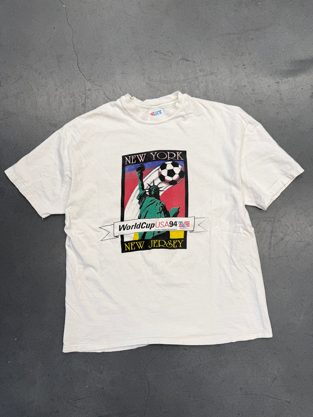 1991 WORLD CUP USA 1994 NEW YORK NEW JERSEY STATUE OF LIBERTY TEE (HANES TAG)
