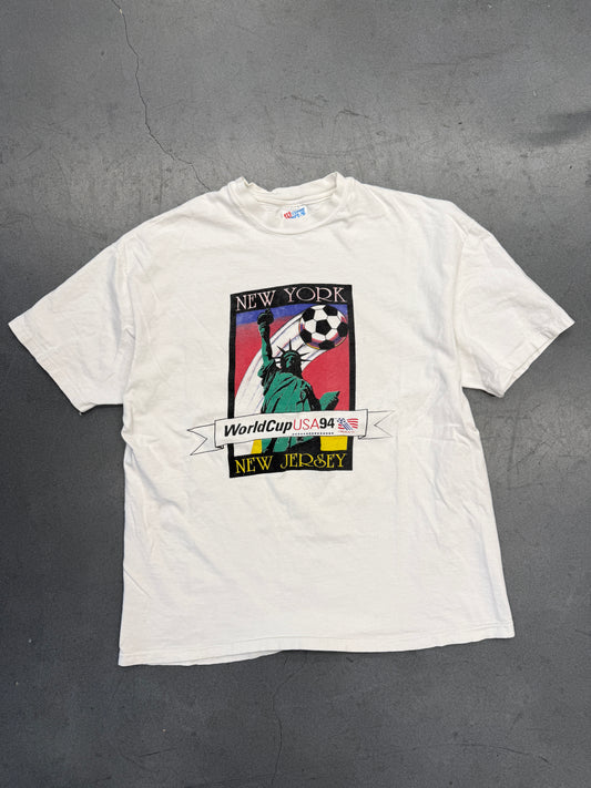 1991 WORLD CUP USA 1994 NEW YORK NEW JERSEY STATUE OF LIBERTY TEE (HANES TAG)