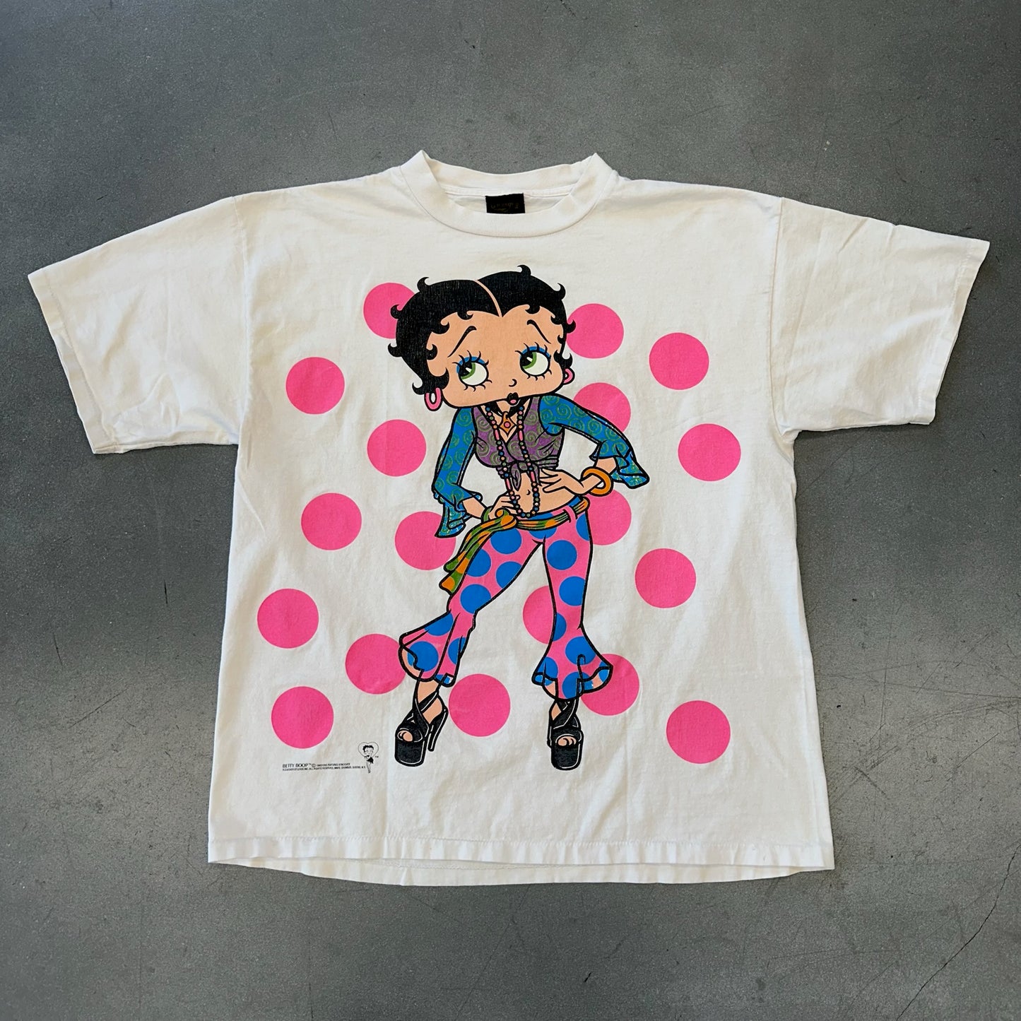 1993 BETTY BOOP POLKA DOT HIPPIE TEE (CHANGES TAG)