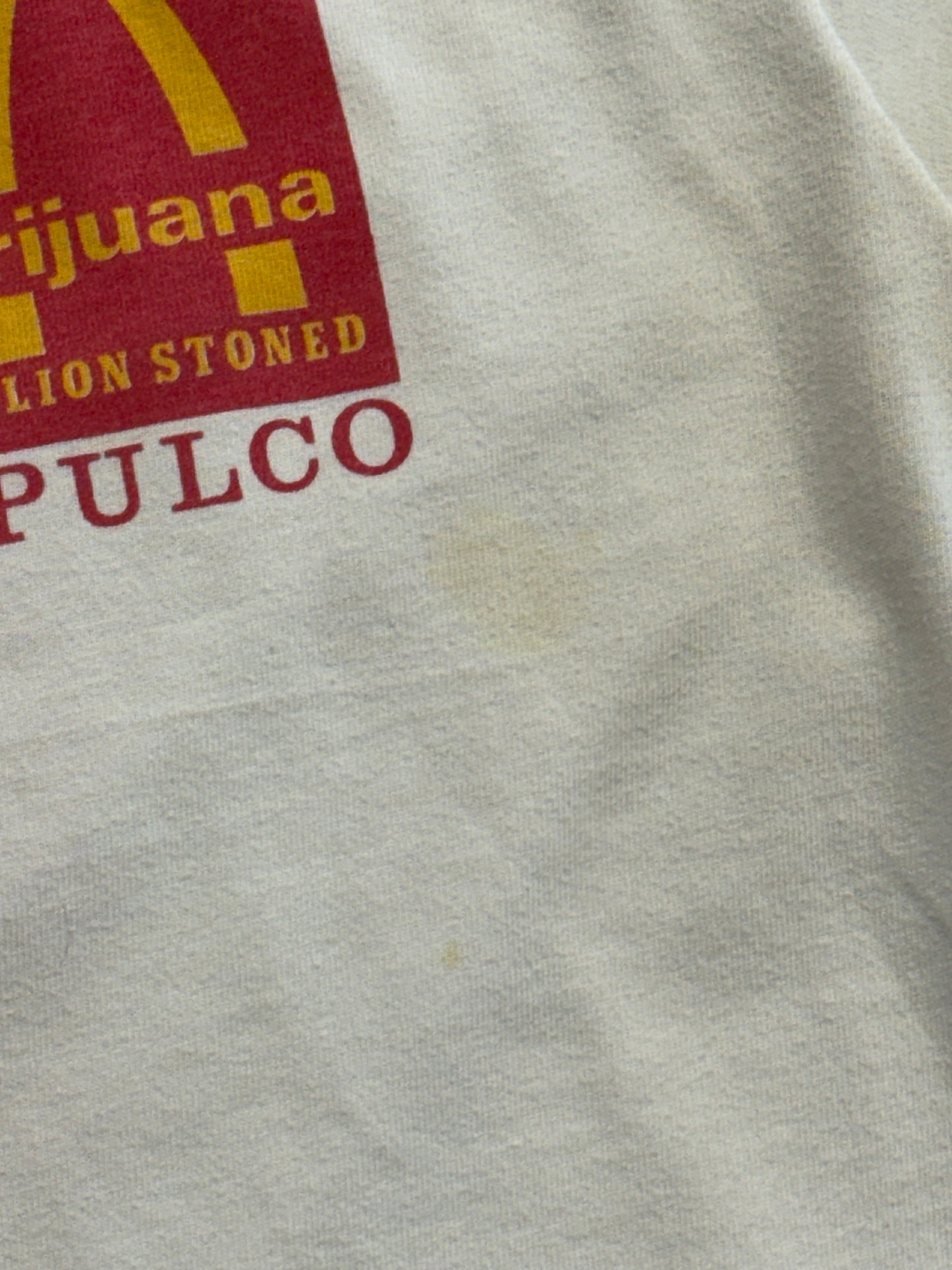 80S BOOTLEG MCDONALDS "MARIJUANA OVER 1 BILLION STONED" ACAPULCO TEE (M TAG)