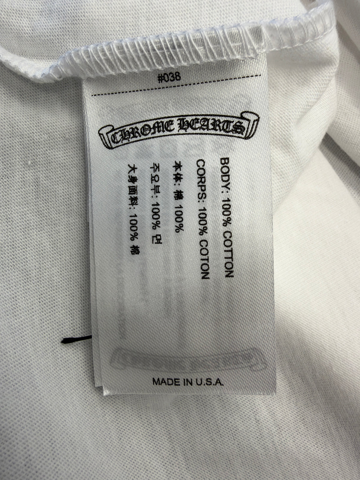 CHROME HEARTS U.S.A. POCKET TEE - WHITE/BLACK