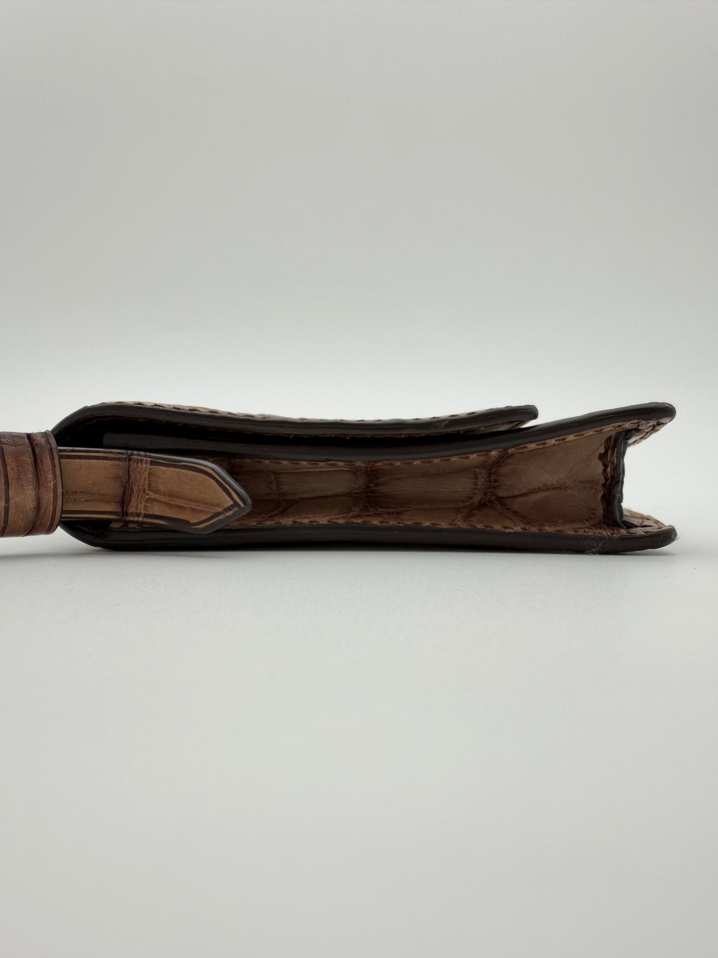 BRUNELLO CUCINELLI CROCODILE SMALL CRISSCROSS BAG