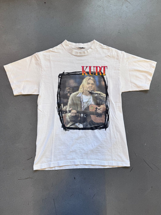 1995 KURT COBAIN END OF MUSIC MEMORIAL TEE (CUT TAG)