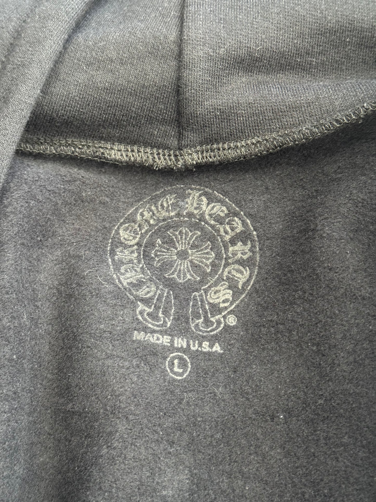 CHROME HEARTS ARMY GREEN VERTICAL LOGO DAGGER ZIP HOODIE