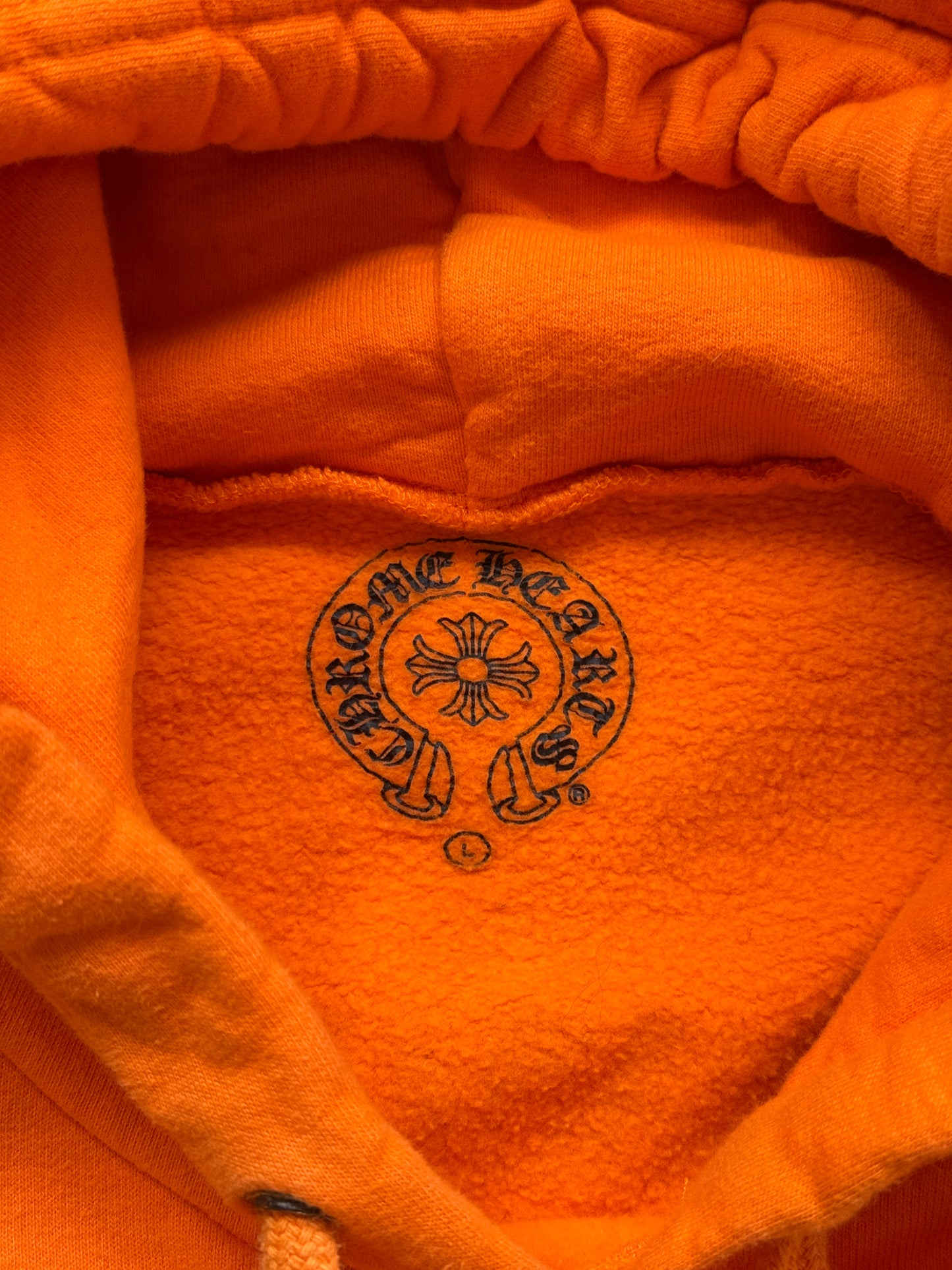 2018 CHROME HEARTS OFF-WHITE PULLOVER HOODIE - ORANGE (L)