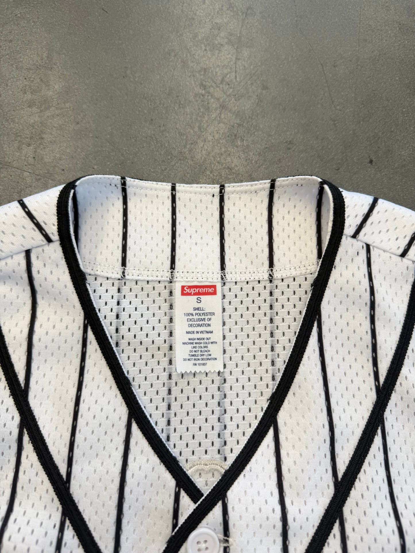 SS25 SUPREME HOMERUN BASEBALL JERSEY WHITE