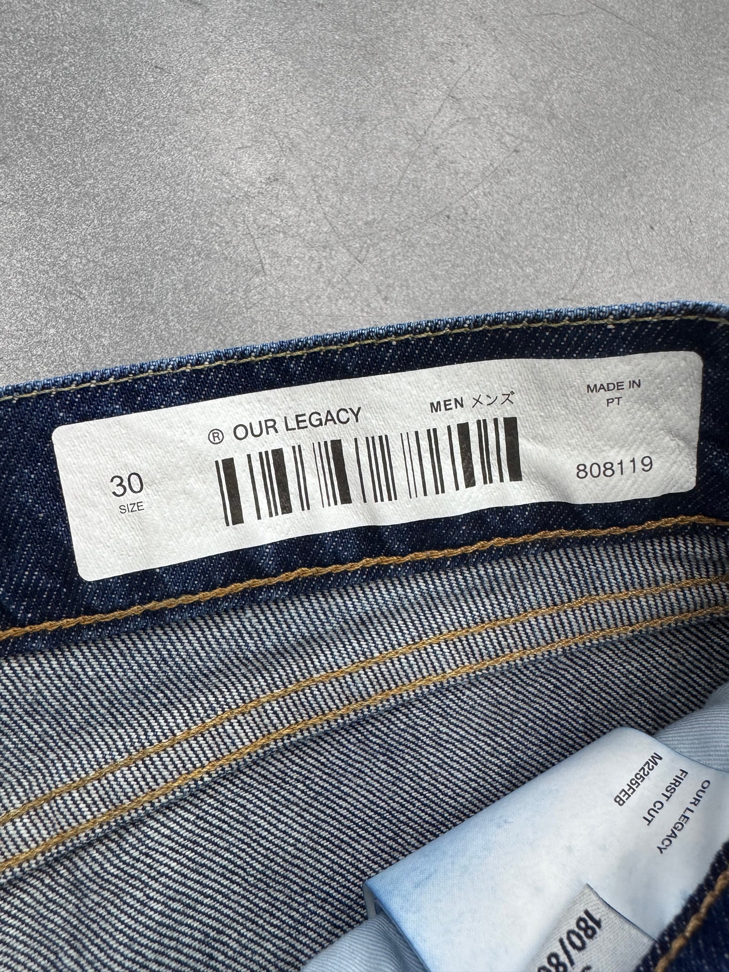 AW22 OUR LEGACY STRAIGHT-LEG CUT DENIM JEANS - SIZE 30