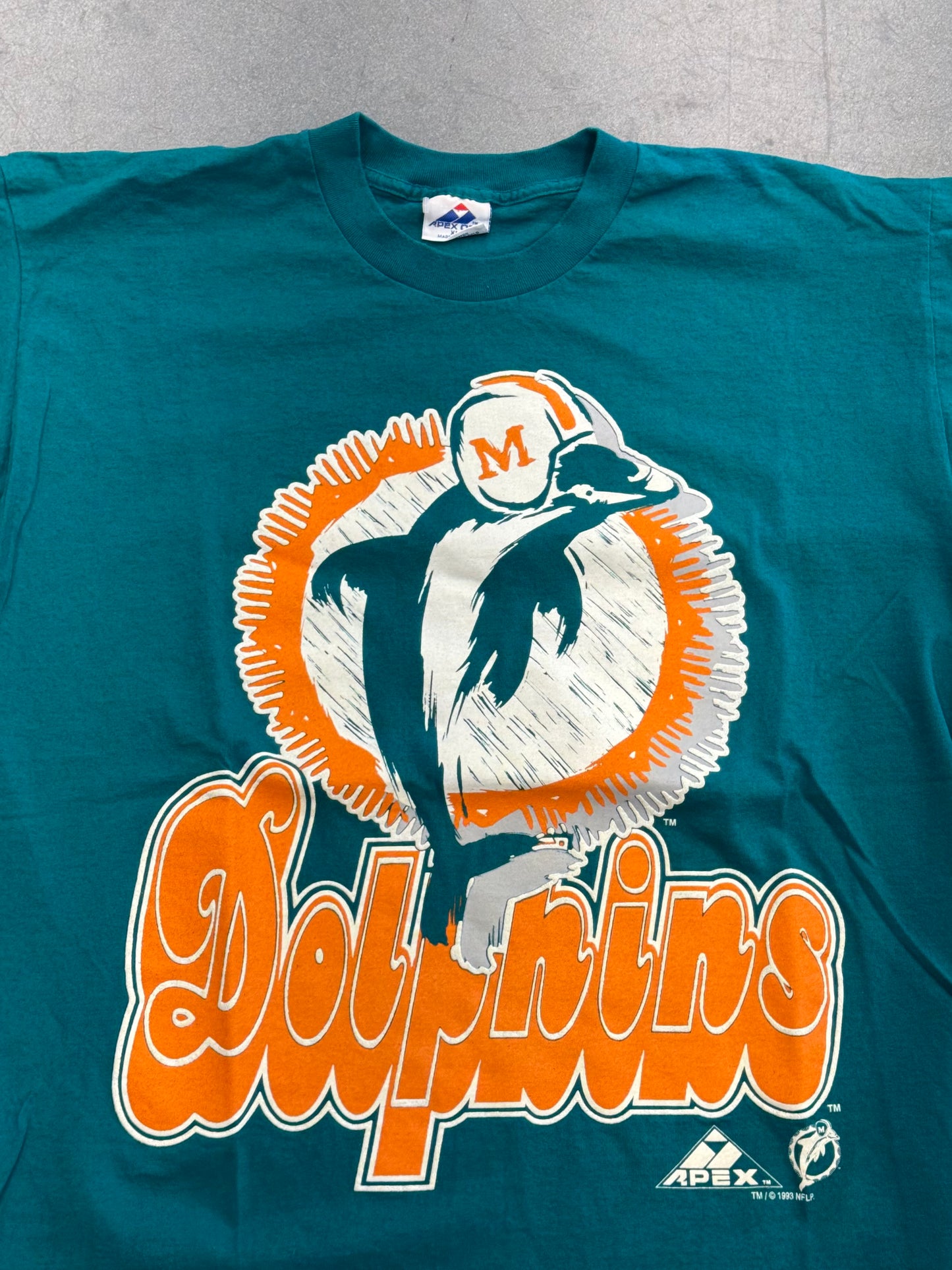 1993 APEX ONE MIAMI DOLPHINS BIG LOGO TEE