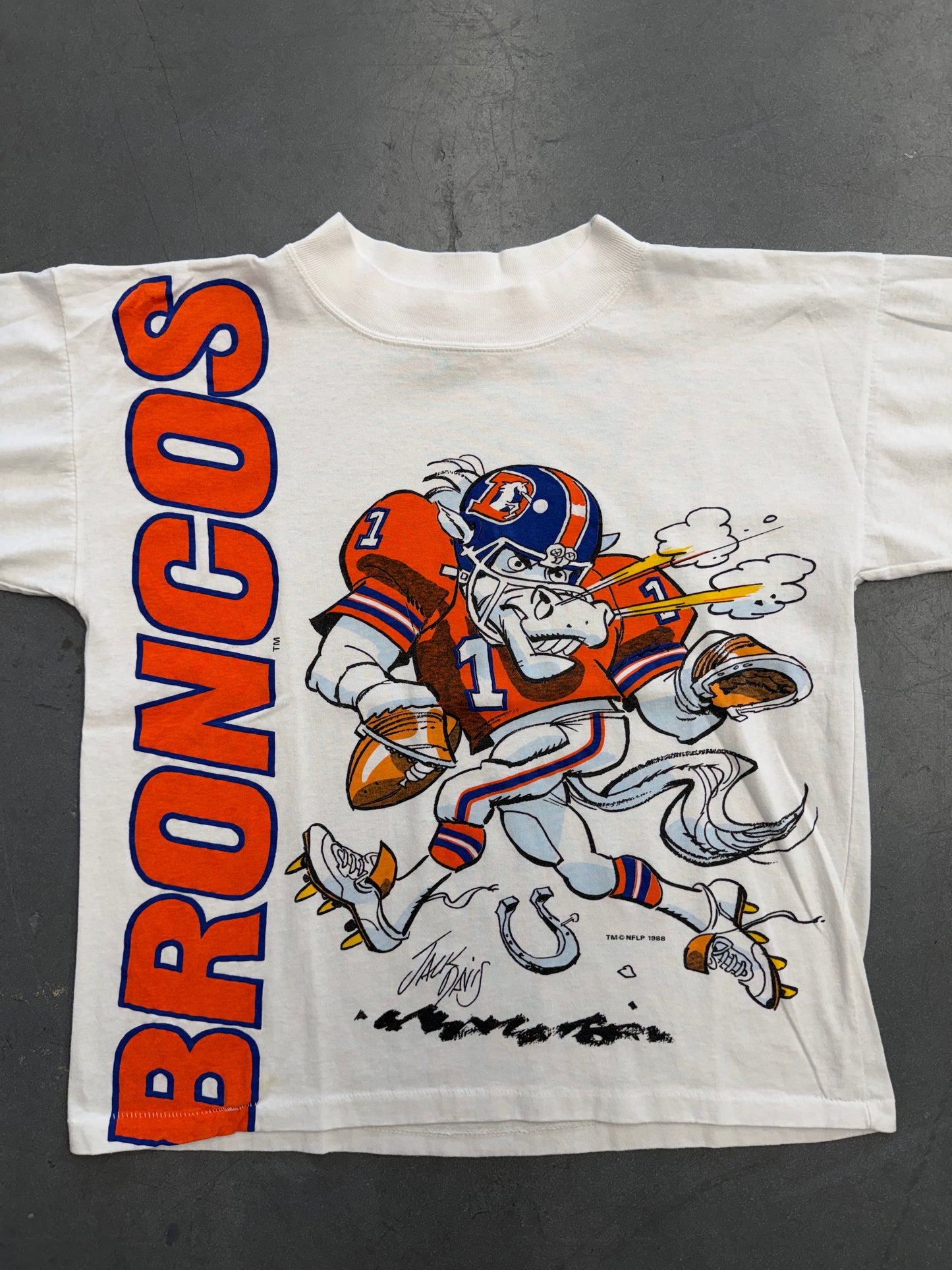 1988 DENVER BRONCOS JACK DAVIS TEE (CARIBE TAG)