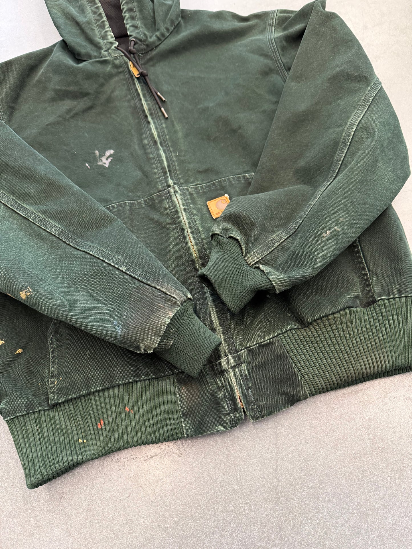 2000'S CARHARTT INSULATED CANVAS HOODIE - DARK GREEN (J160SPC L)