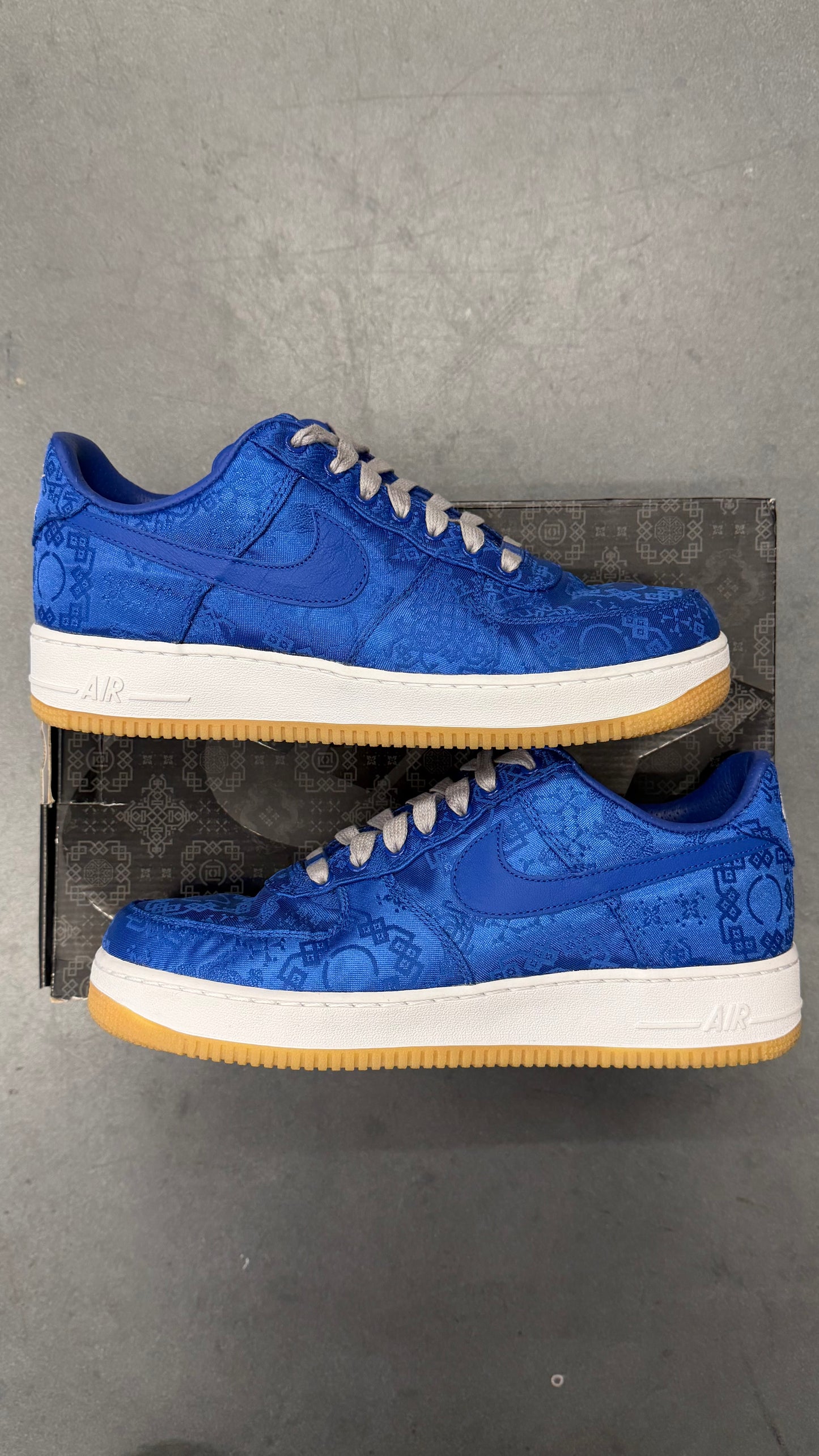 2019 CLOT BLUE SILK NIKE AIR FORCE 1 LOW (WITH BOX)