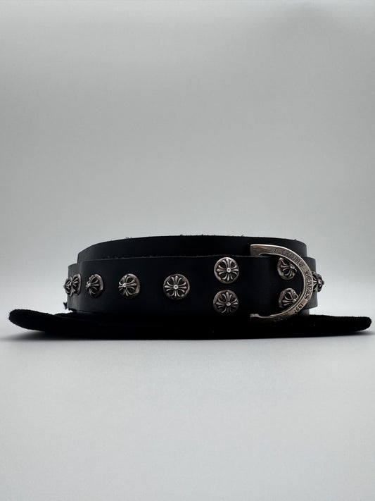 CHROME HEARTS COCO DOG COLLAR BLACK LEATHER (NEW) (16 INCH)