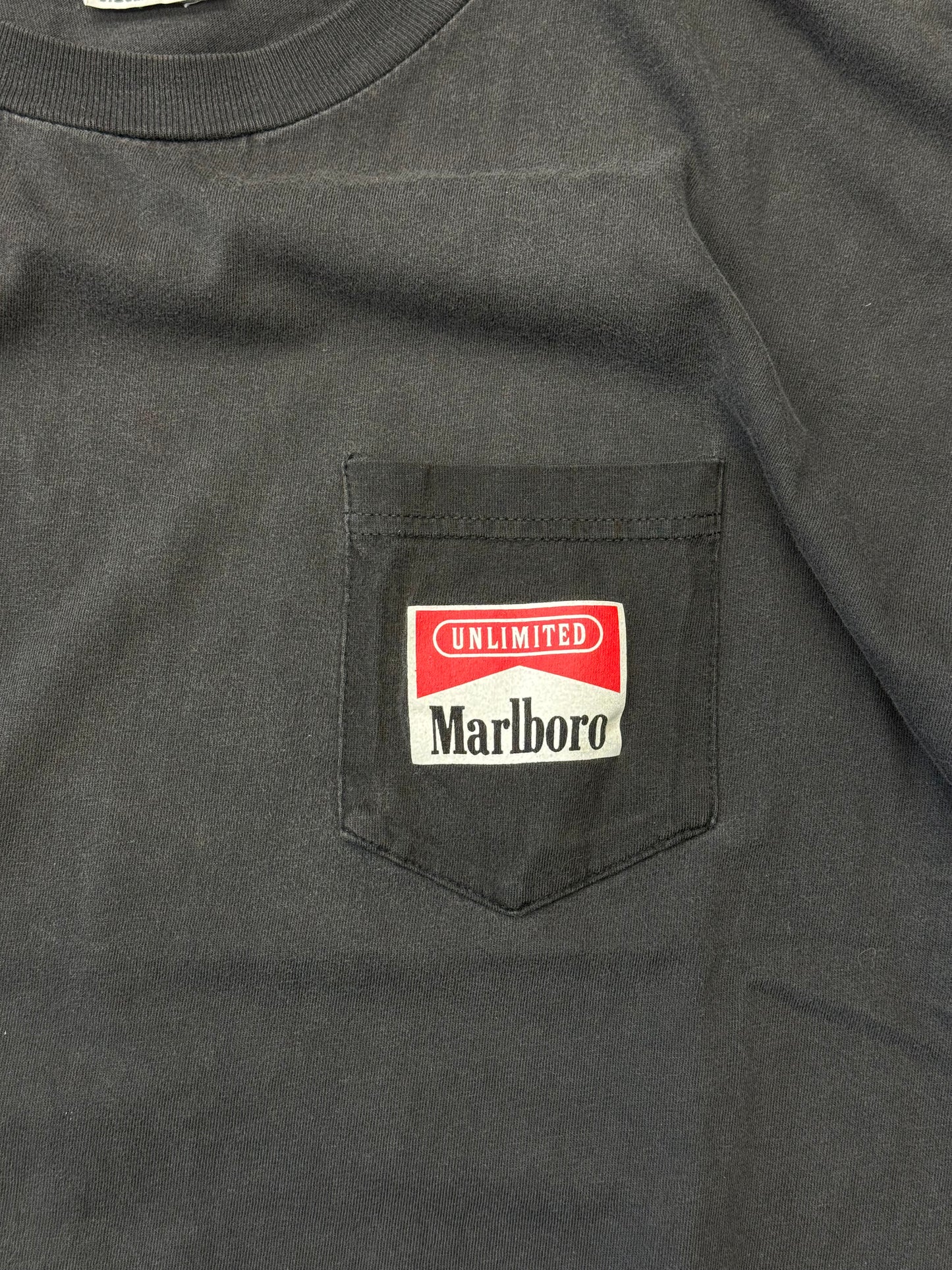 90'S MARLBORO UNLIMITED TRAIN FADED POCKET TEE (MARLBORO UNLIMITED TAG)