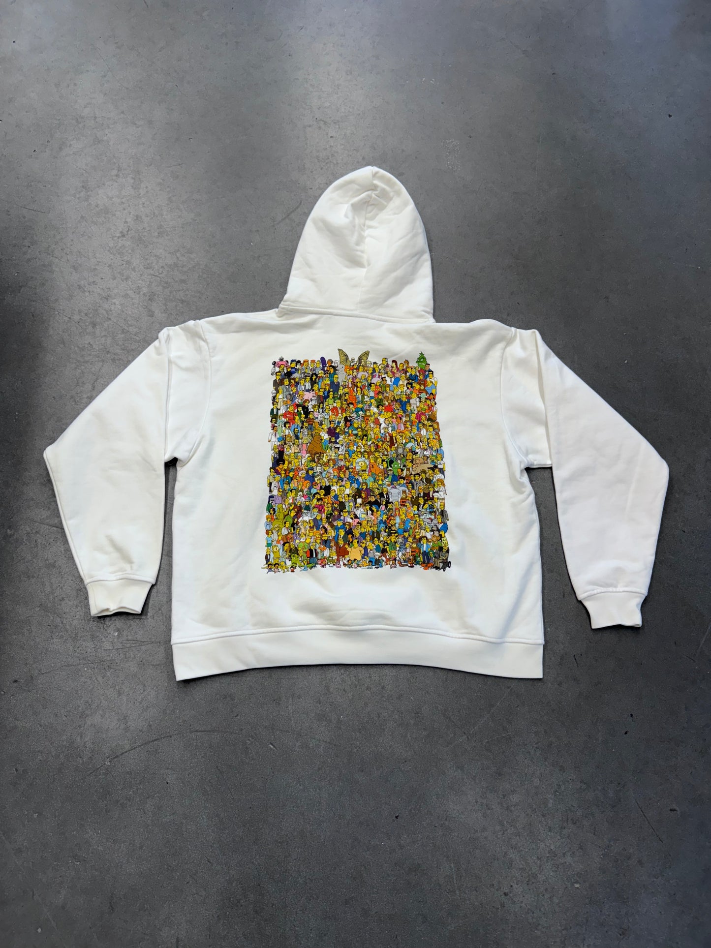 SS21 KITH X THE SIMPSONS CAST OF CHARACTERS HOODIE - WHITE (2XL)
