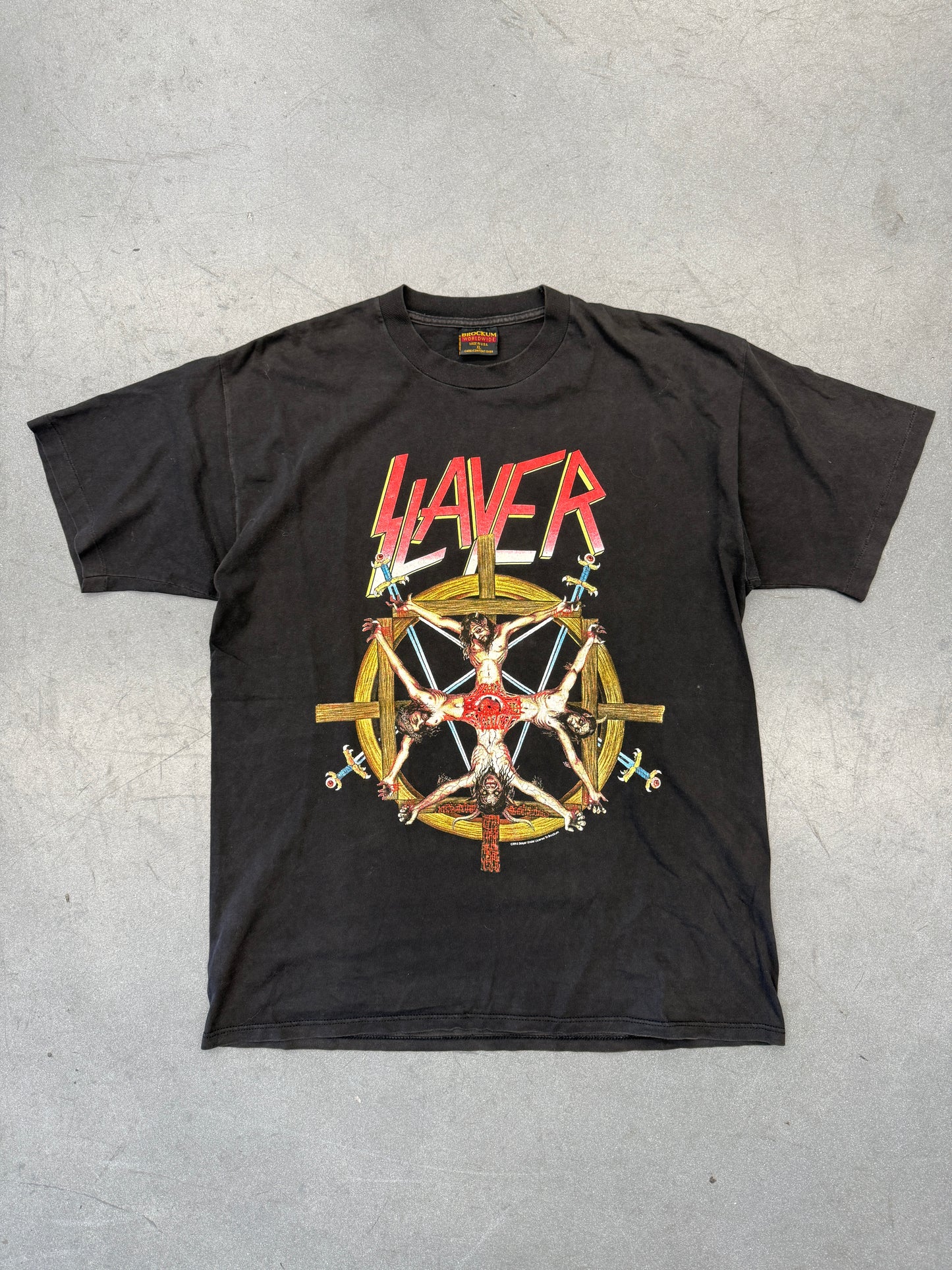 1994 SLAYER CHRIST WHEEL WORLD TOUR TEE (BROCKUM TAG)