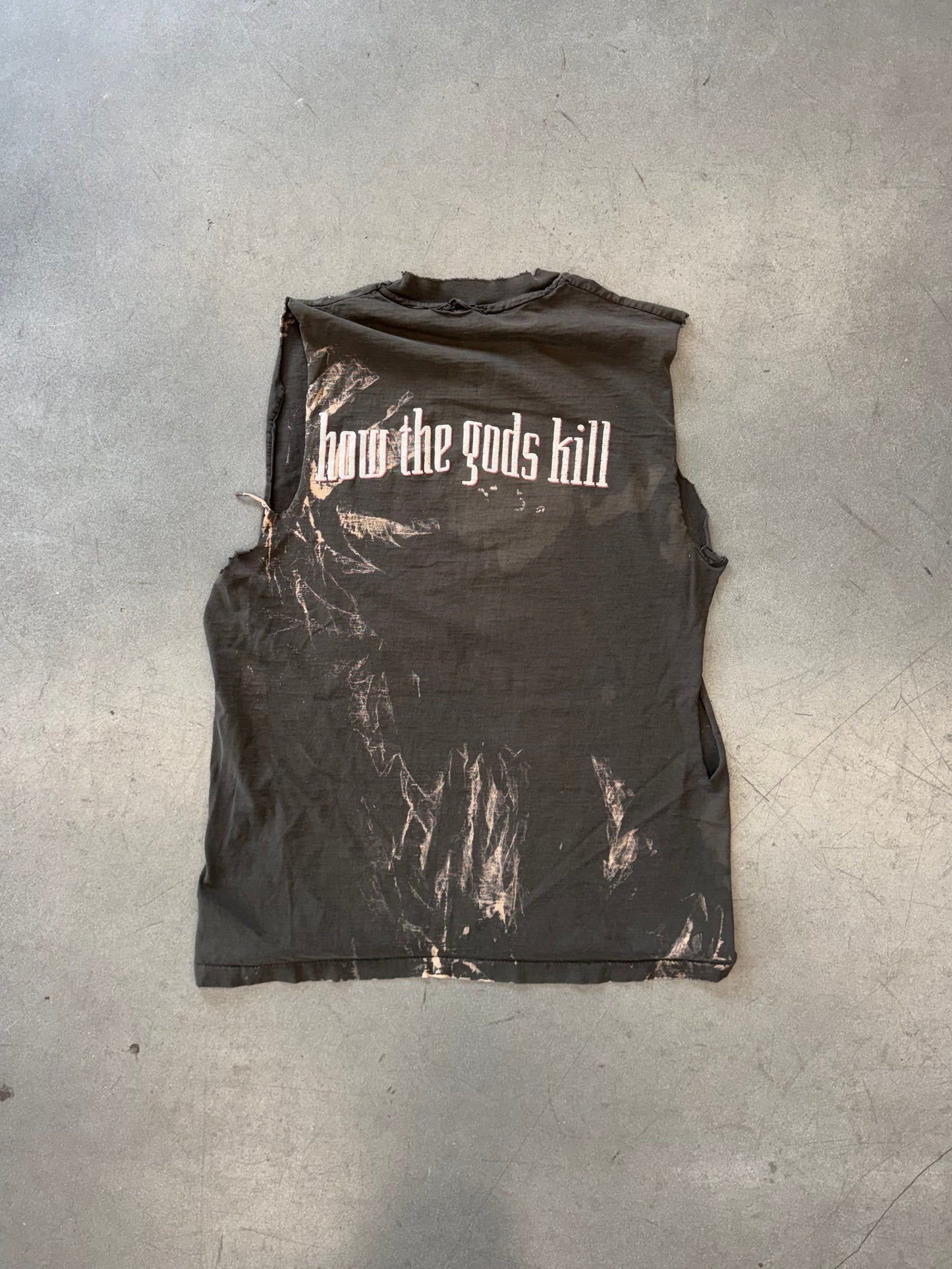 90S DANZIG III: HOW THE GODS KILL DISTRESSED AND FADED CUTOFF TEE (PULLED TAG)
