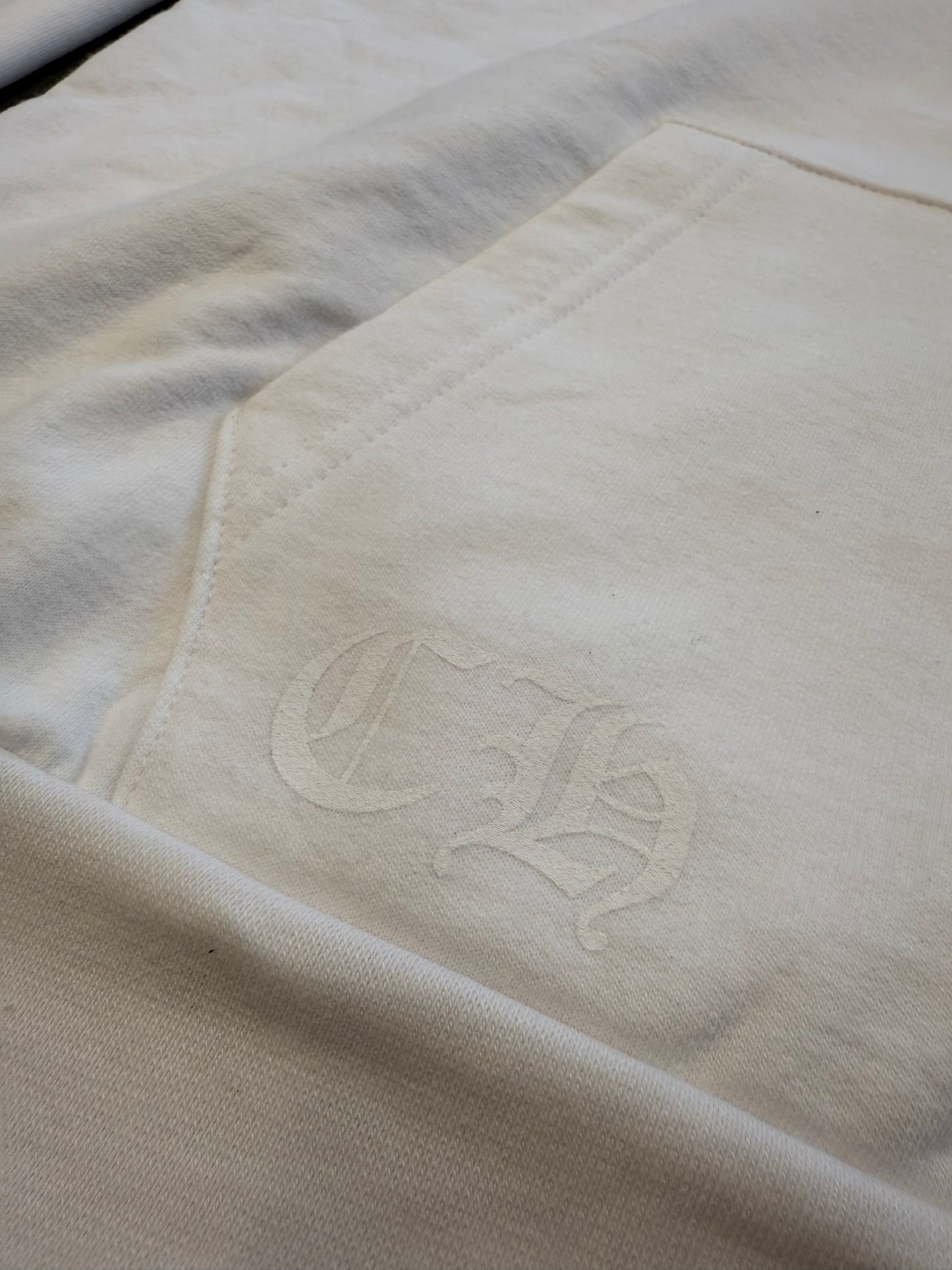 CHROME HEARTS VERTICAL LOGO ZIP UP HOODIE - WHITE