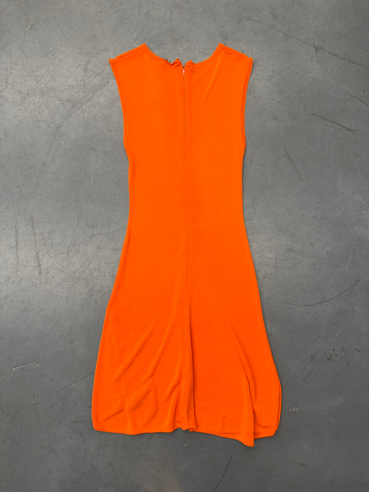 SS96 GIANNI VERSACE COUTURE ORANGE RAYON DRESS