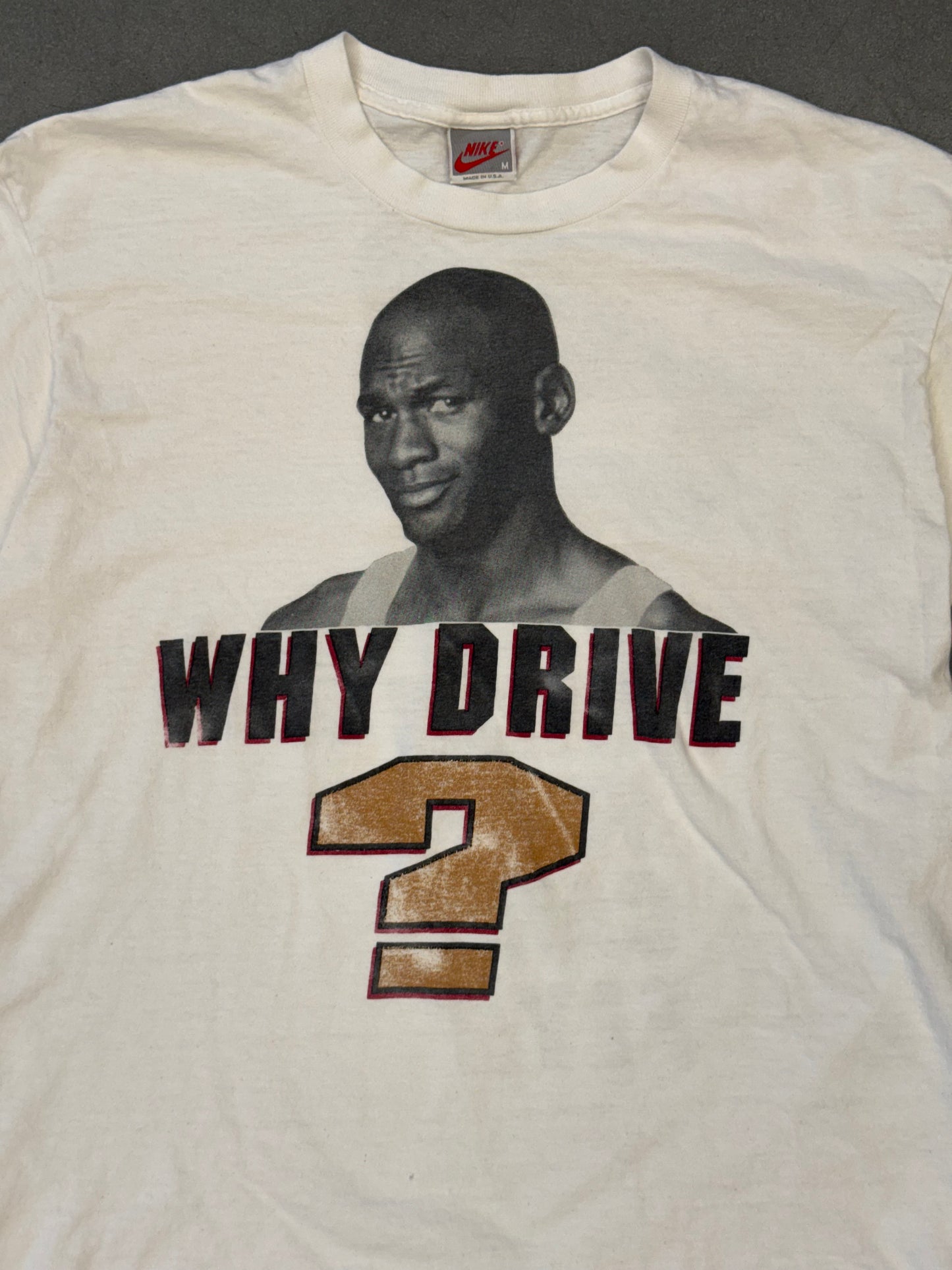 90S NIKE "WHY DRIVE? WHEN YOU CAN FLY!" MICHAEL JORDAN TEE (GREY NIKE TAG)