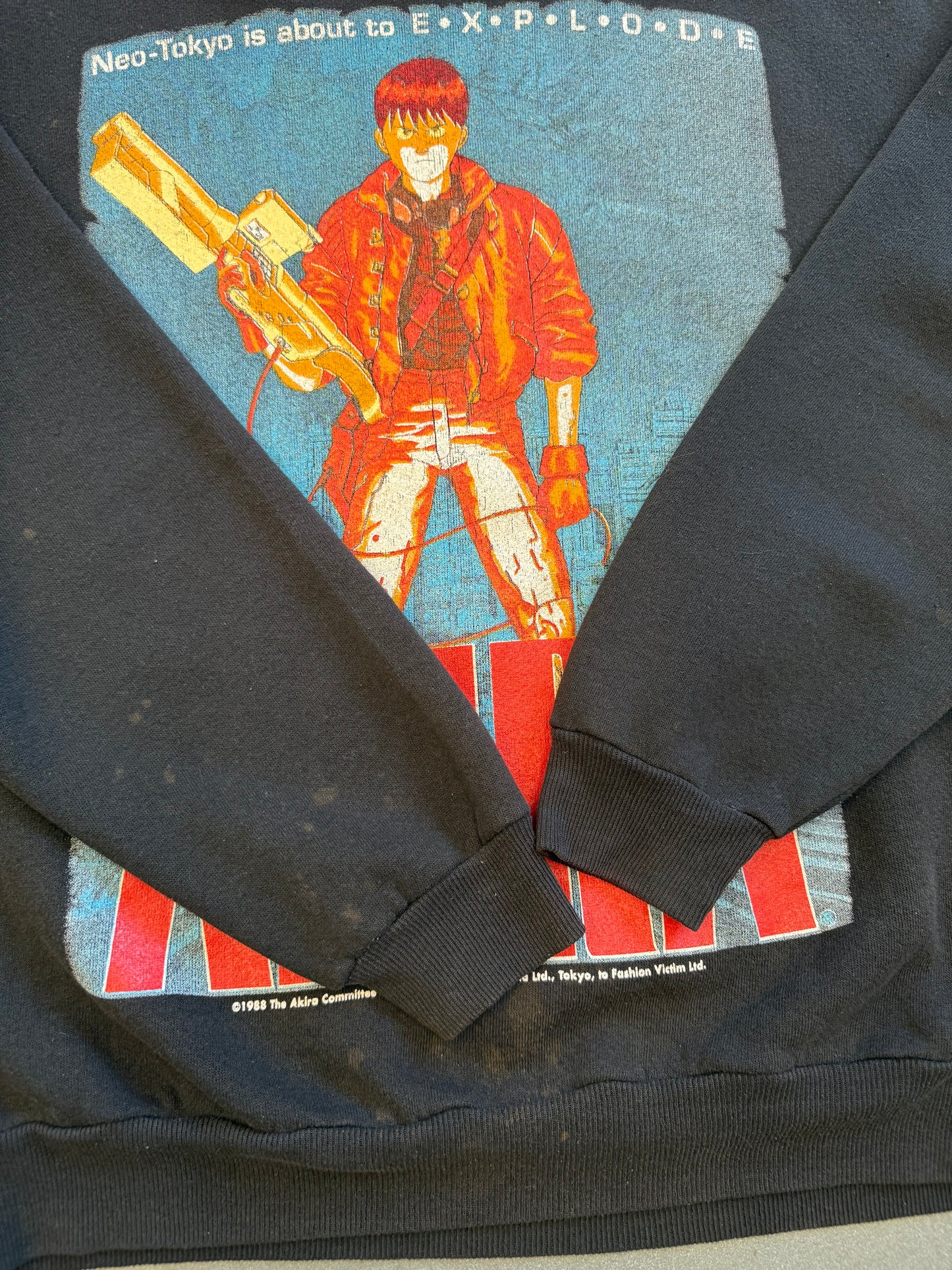 AKIRA NEO-TOKYO IS ABOUT TO EXPLODE MOVIE PROMO POSTER PRINT CREWNECK SWEATER (LEE TAG)