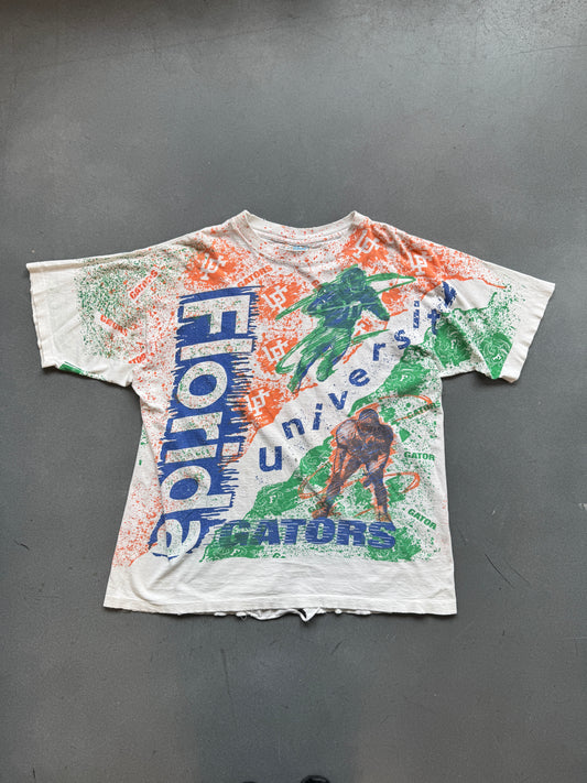 90'S UNIVERSITY OF FLORIDA GATORS PAINT SPLATTER TEE (ATLANTIS TAG)