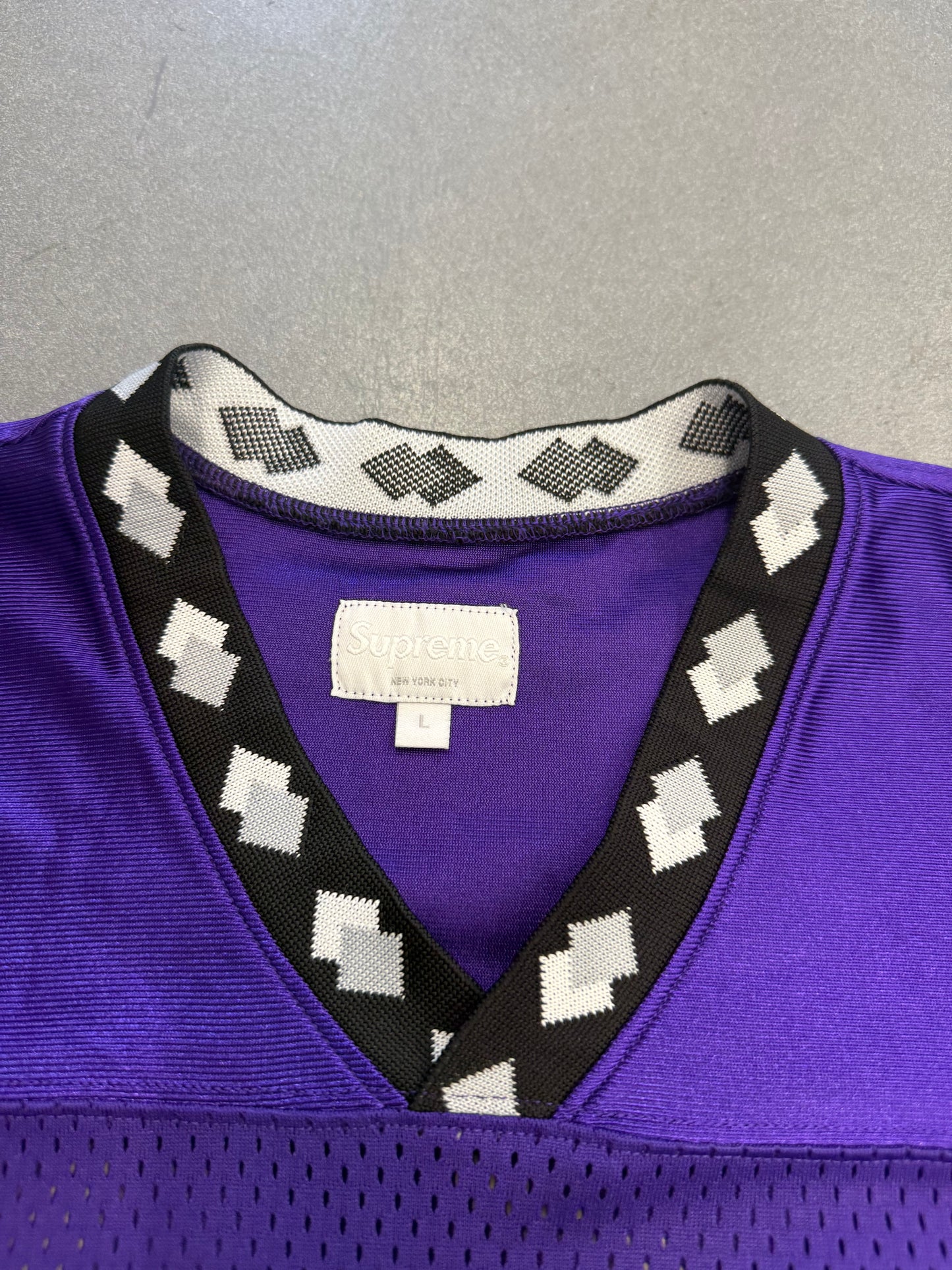 FW13 SUPREME DIAMOND RIB FRIEND OR FOE FOOTBALL JERSEY PURPLE