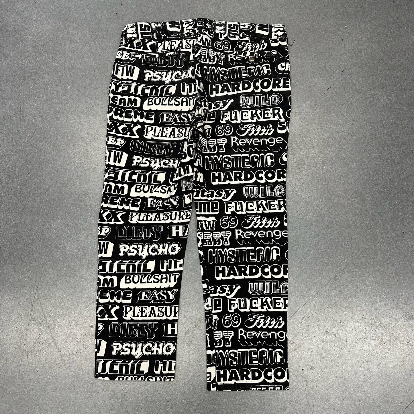 FW17 SUPREME HYSTERIC GLAMOUR TEXT WORK PANT