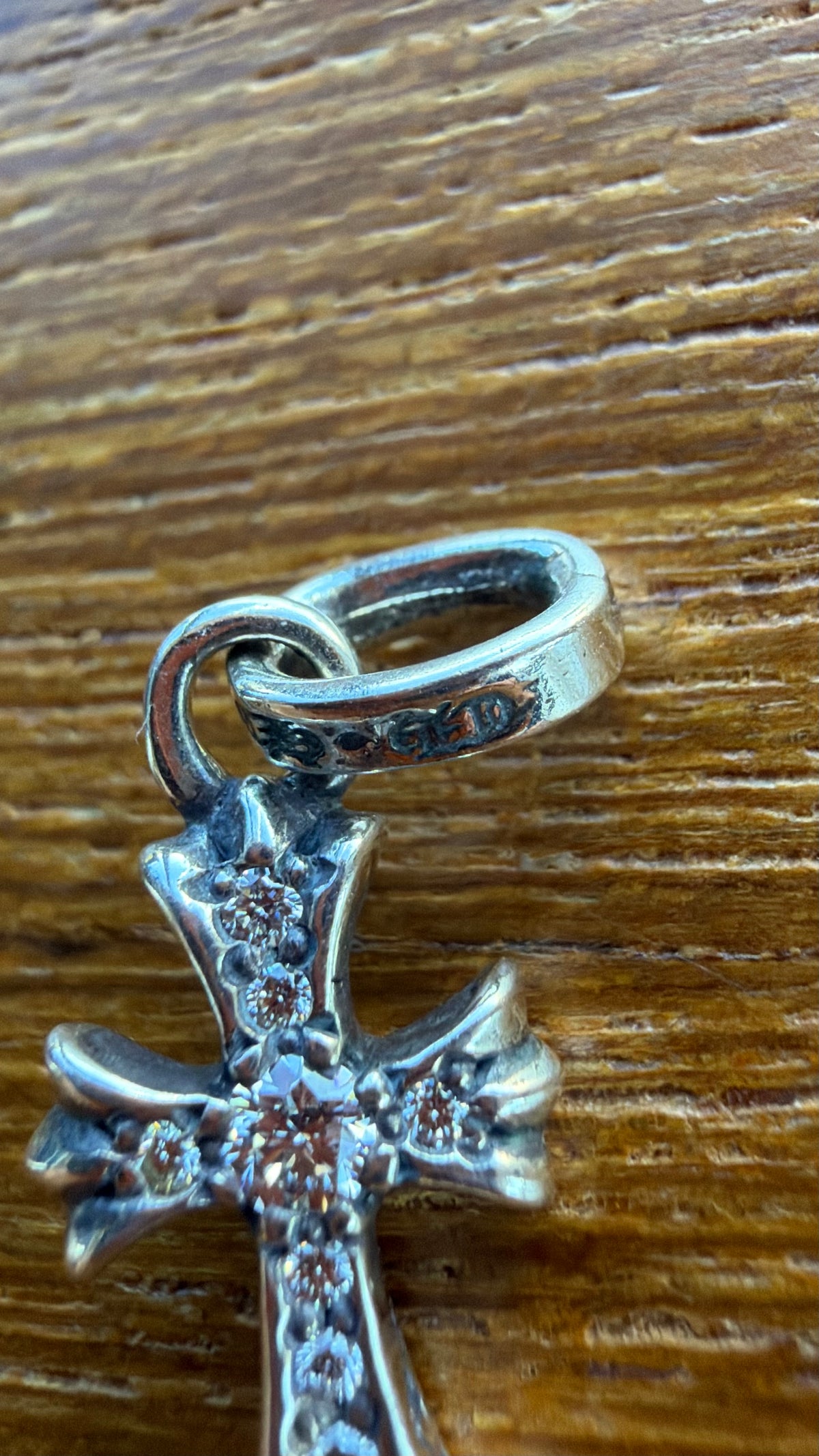 CHROME HEARTS DIAMOND PAVE BABY FAT SILVER PENDANT