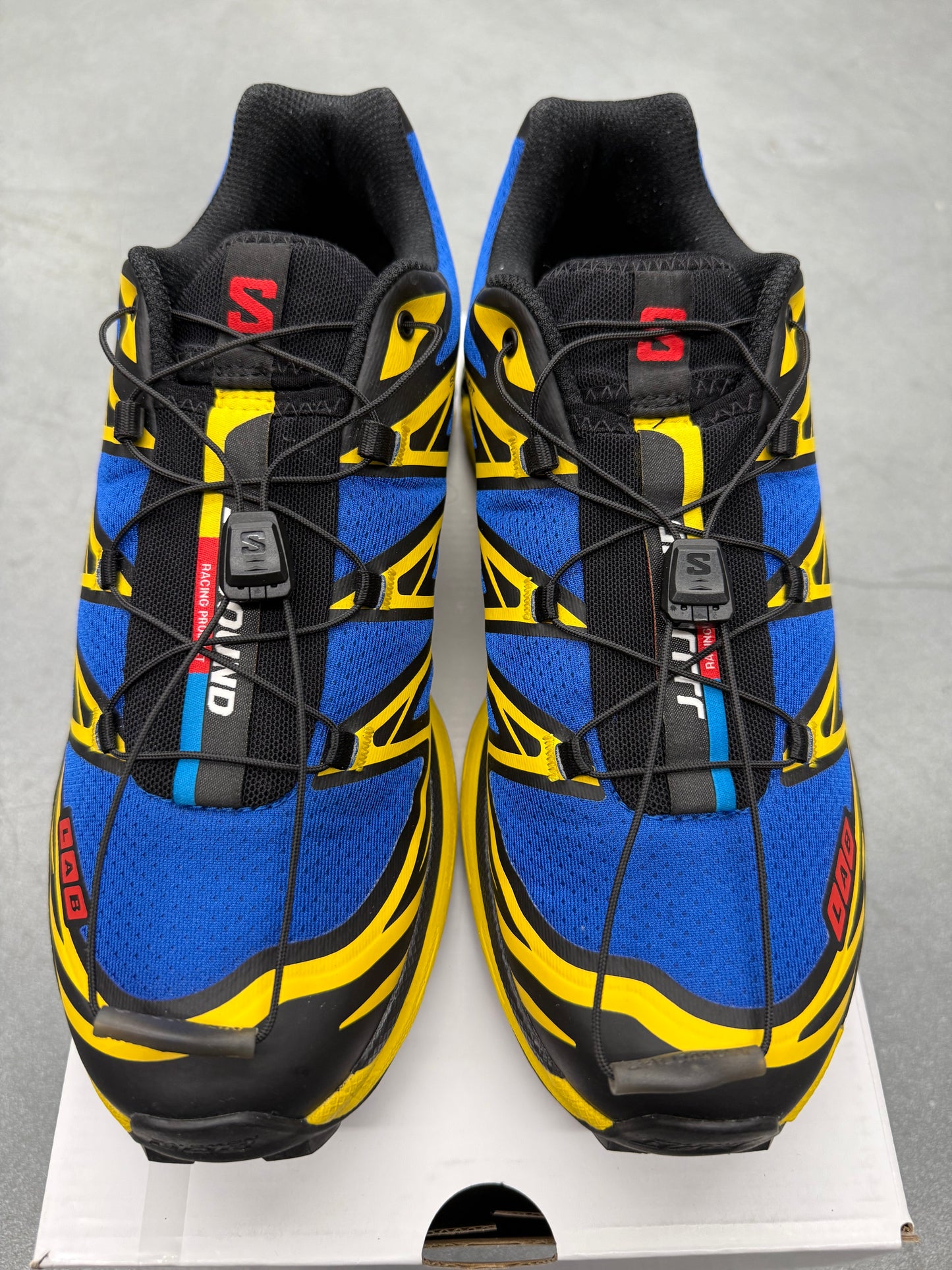 2025 SIZE 8.5 SALOMON XT-6 JJJJOUND NAUTICAL BLUE LEMON (PRE-OWNED WITH BOX)