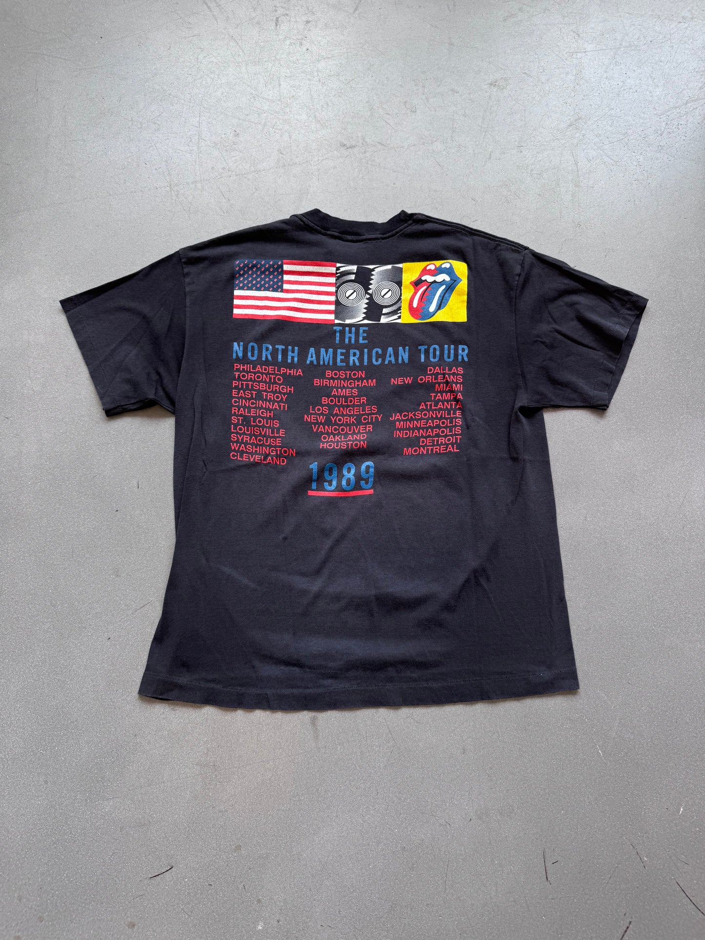 1989 ROLLING STONES THE NORTH AMERICAN TOUR TEE (TEE JAYS TAG)